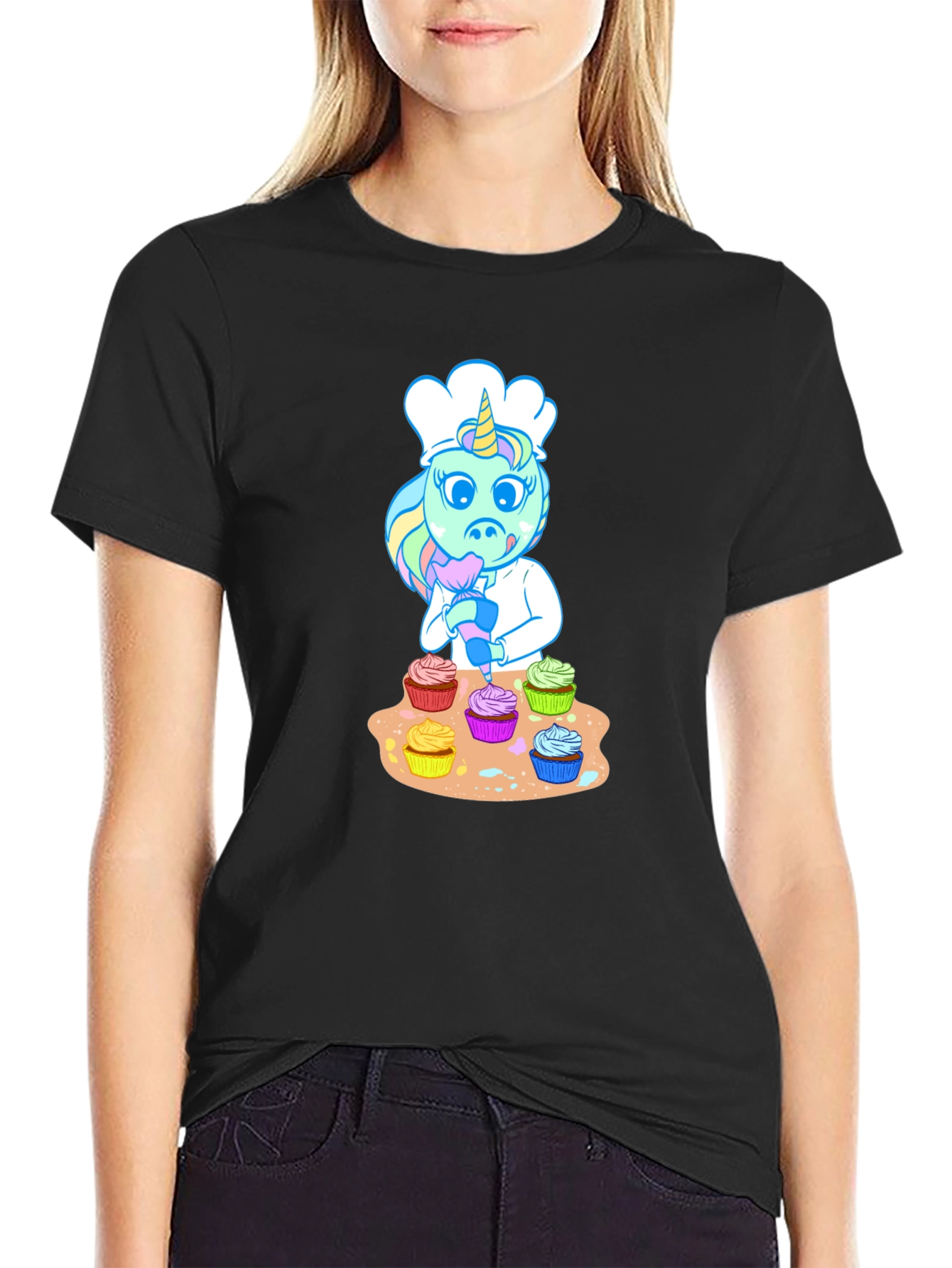 Unicorn Chef Cupcake T-Shirt