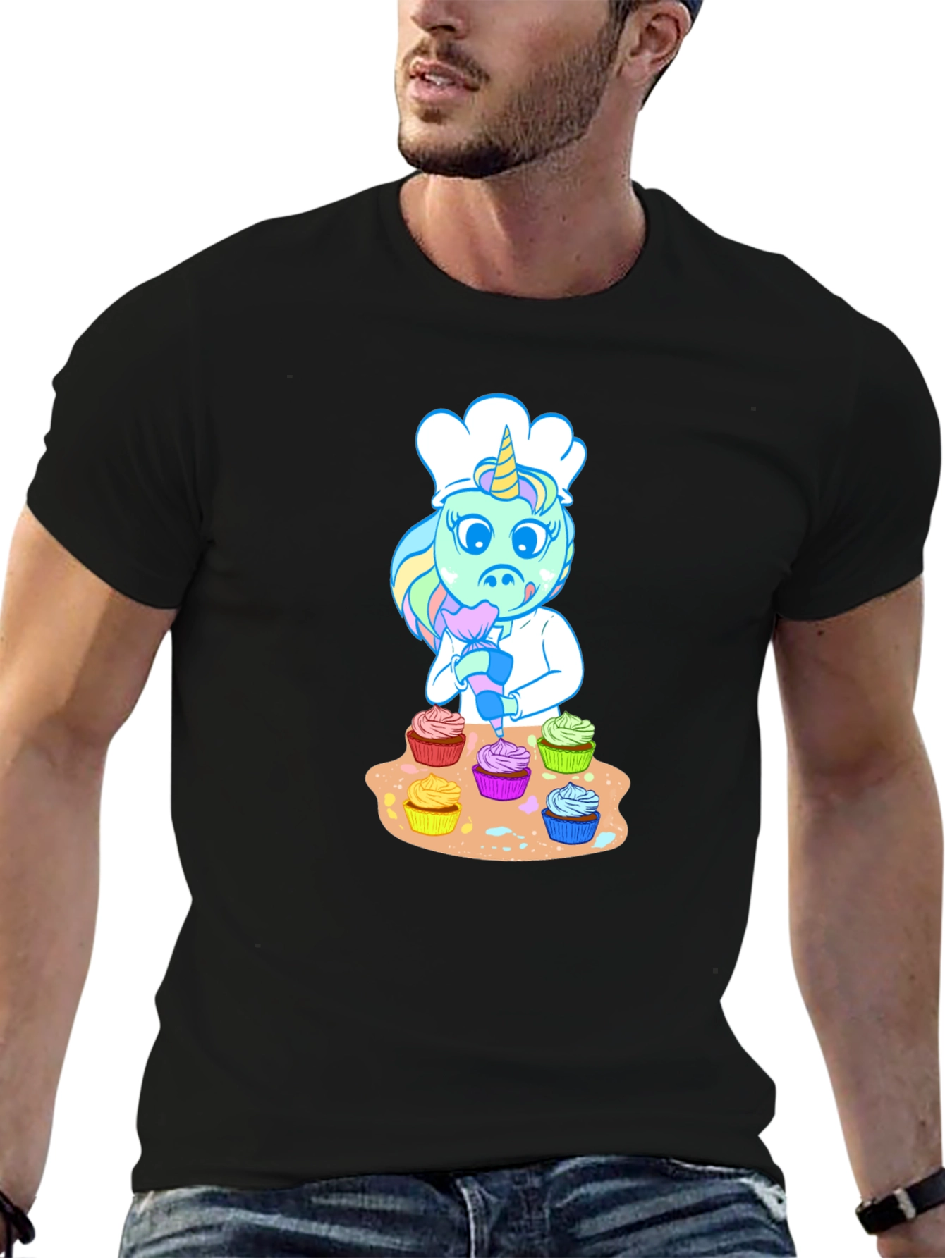 Unicorn Chef Cupcake T-Shirt