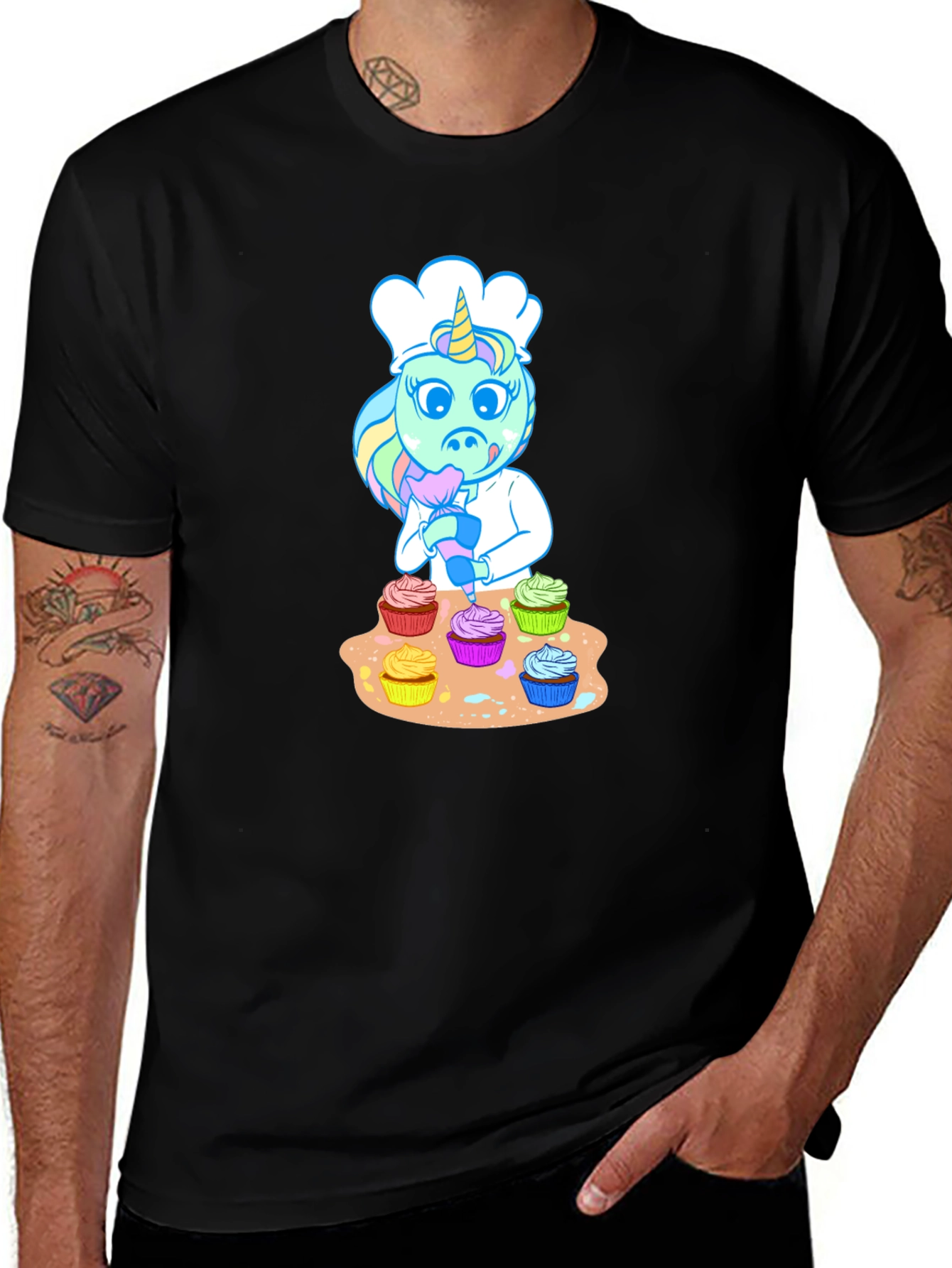 Unicorn Chef Cupcake T-Shirt