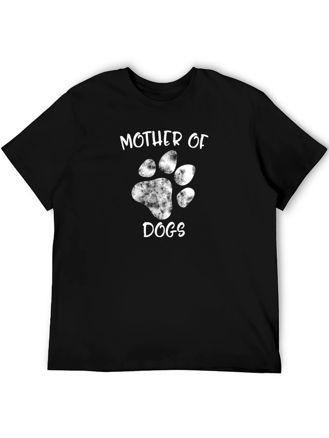 Mother of Dogs Paw Print T-Shirt - Black