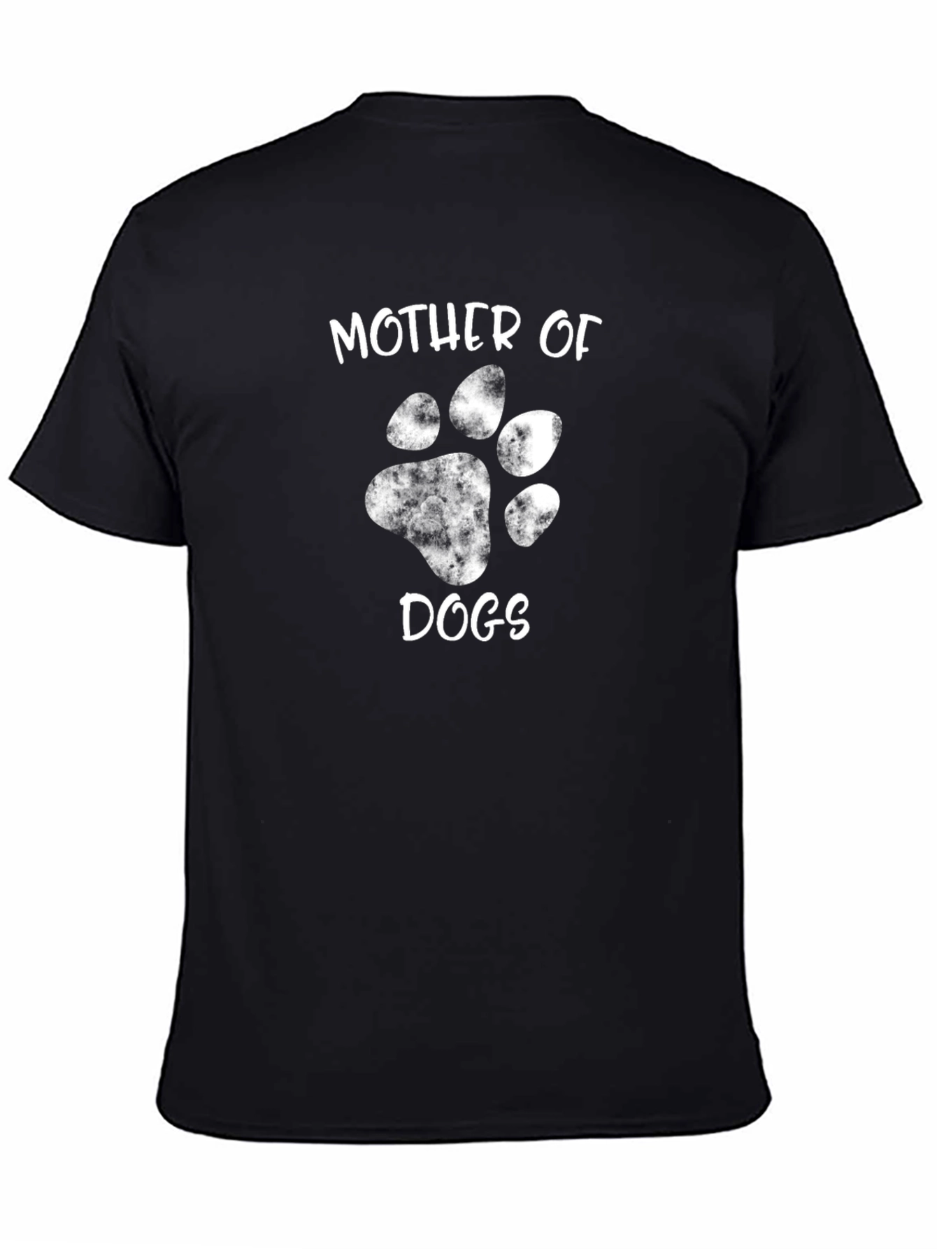 Mother of Dogs Paw Print T-Shirt - Black