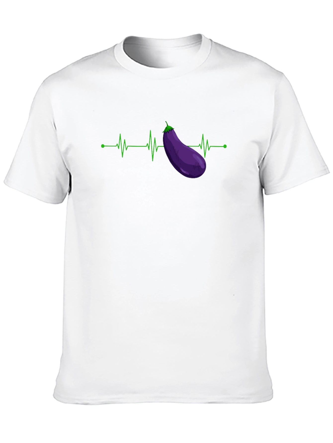 Eggplant Heartbeat T-Shirt - Novelty Graphic Tee