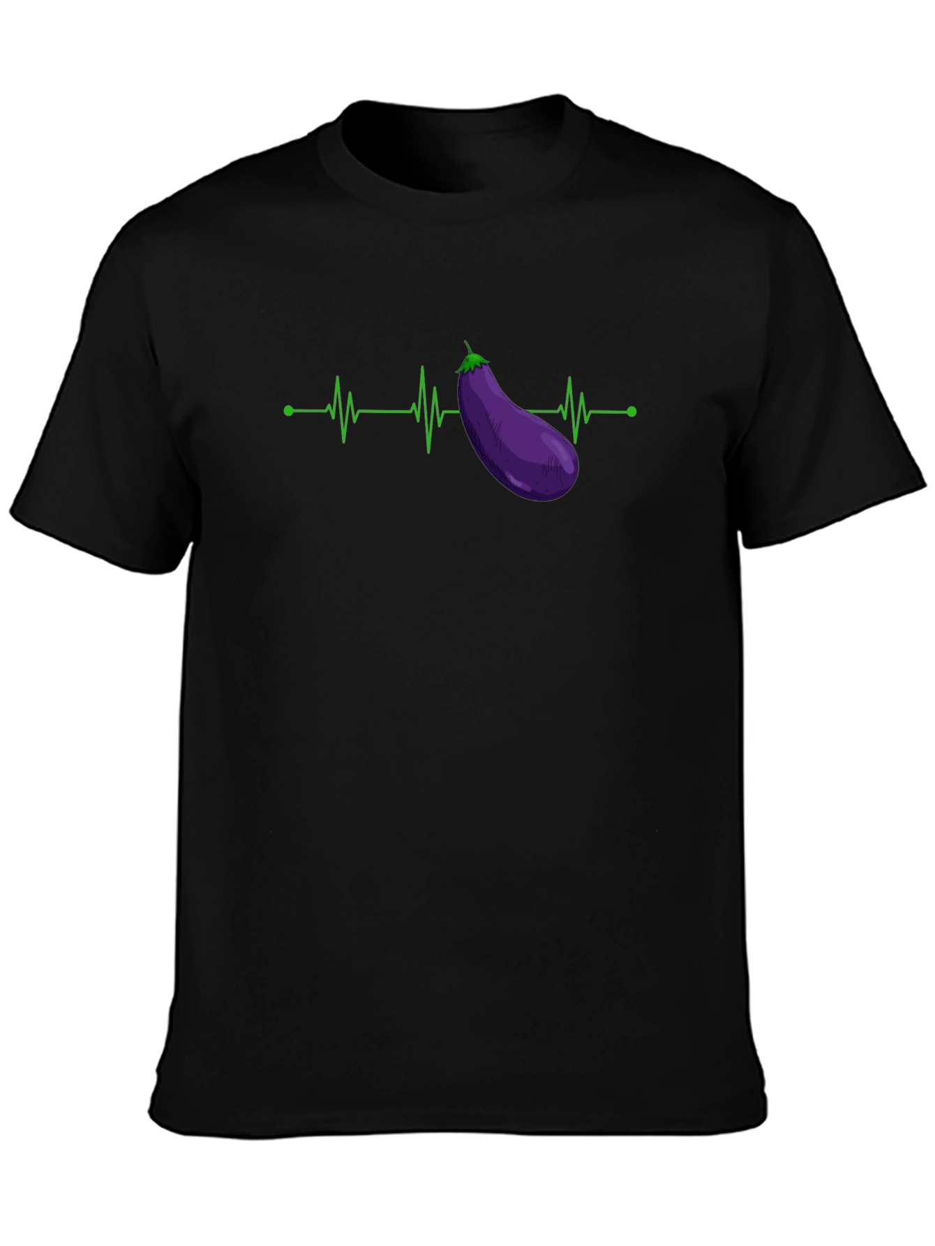 Eggplant Heartbeat T-Shirt - Novelty Graphic Tee