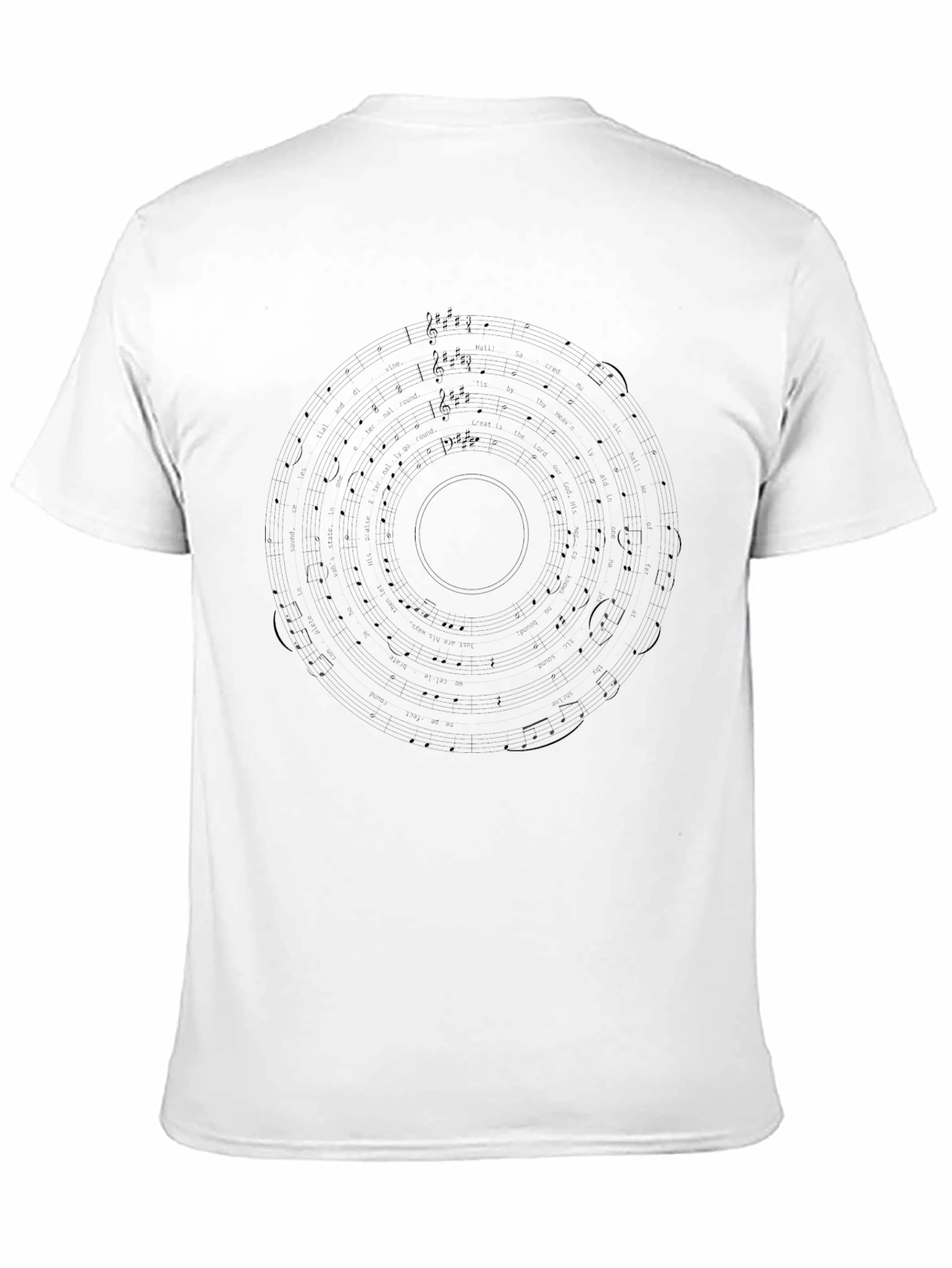 Musical Note Circle Black Graphic Tee