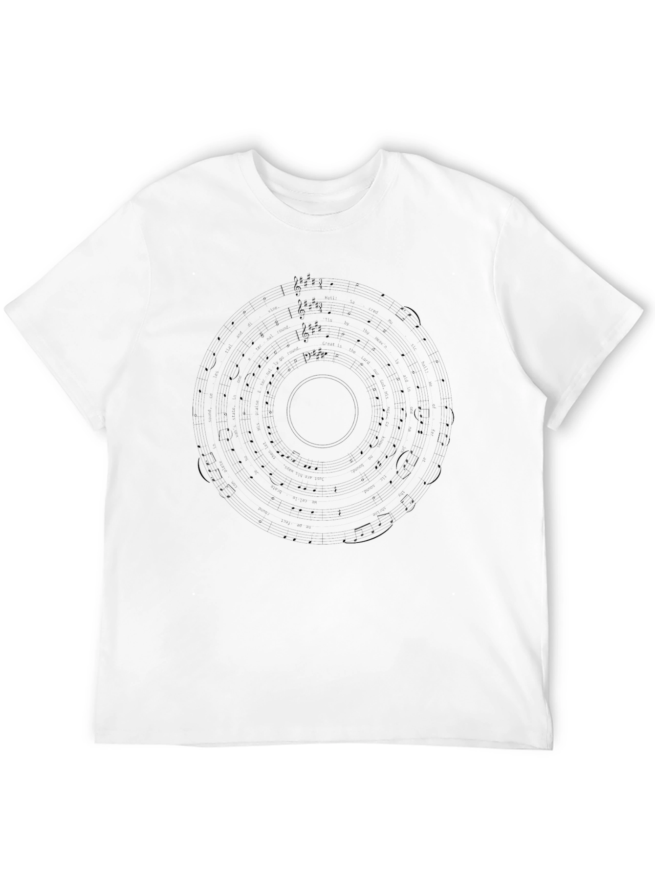 Musical Note Circle Black Graphic Tee