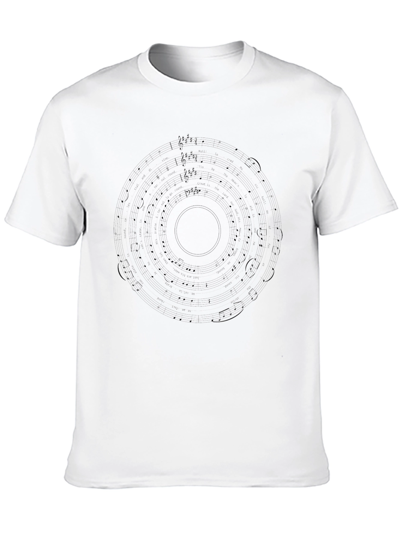 Musical Note Circle Black Graphic Tee