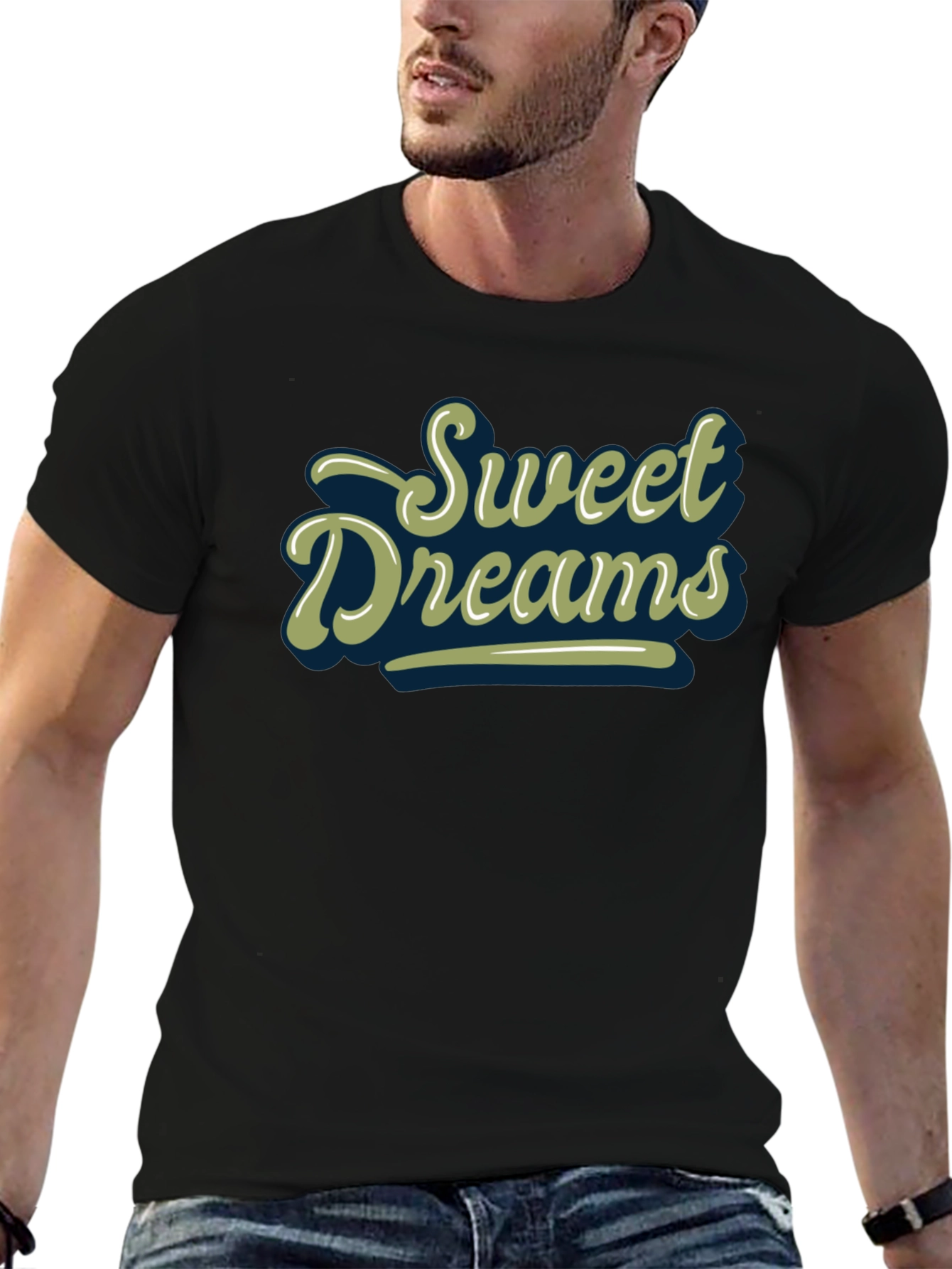 Sweet Dreams Graphic Print Black T-Shirt