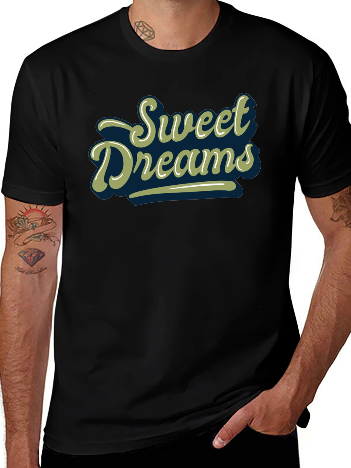 Sweet Dreams Graphic Print Black T-Shirt