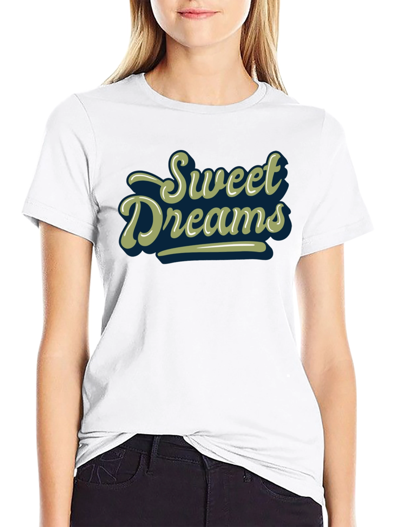 Sweet Dreams Graphic Print Black T-Shirt