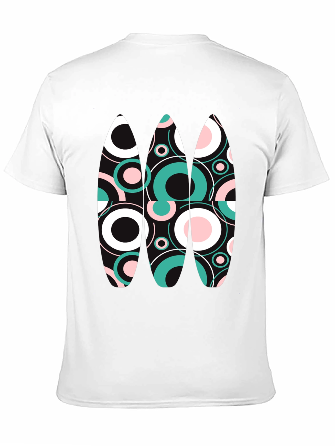 Retro Circles Graphic Tee - Black Cotton Blend