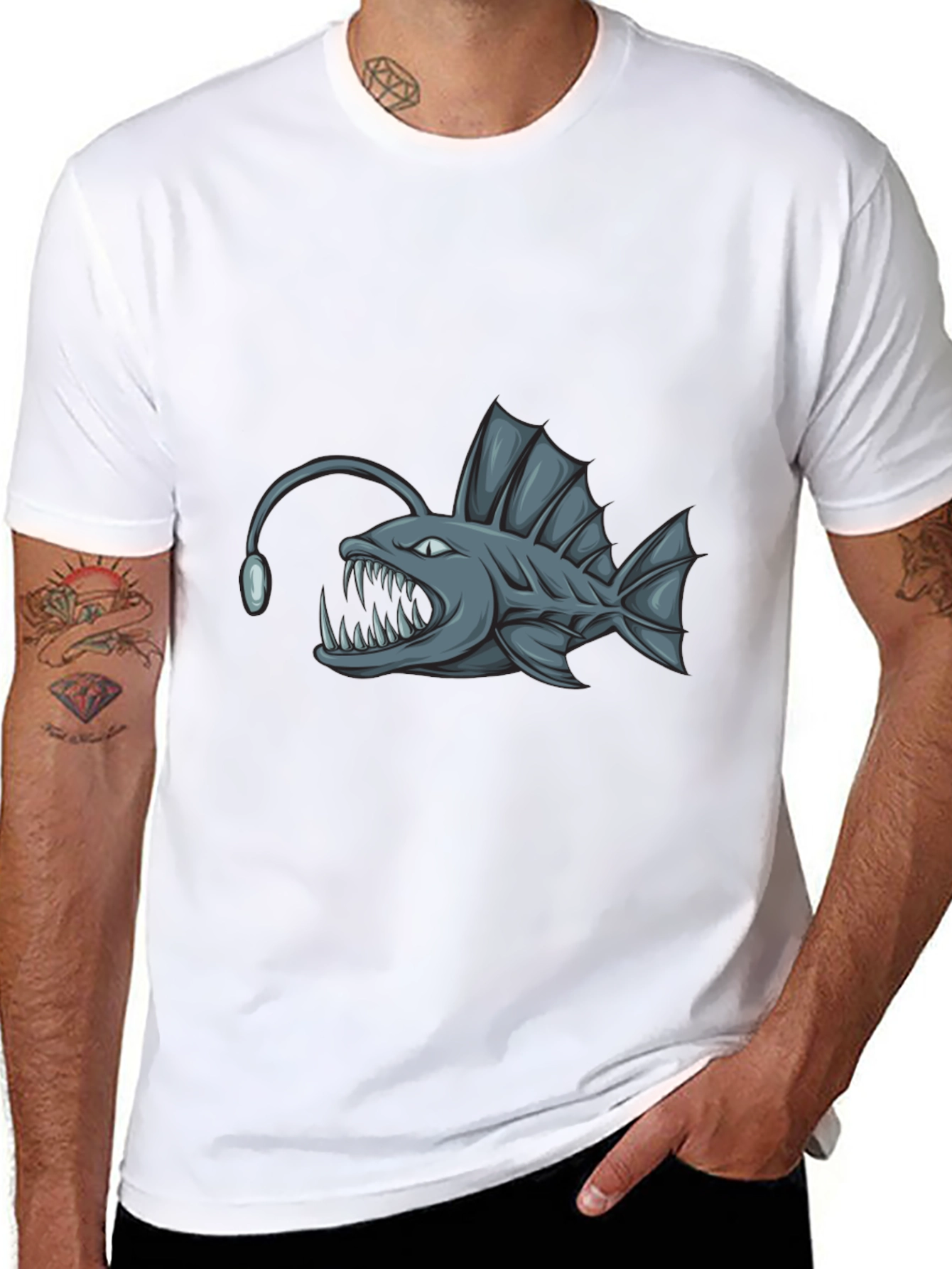 Angler Fish Graphic Tee - Unique Design