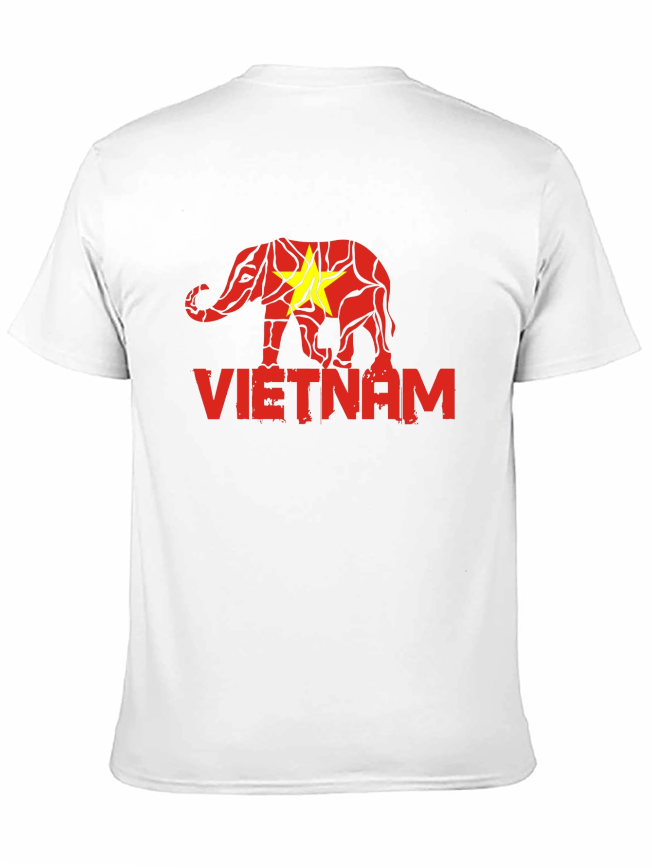 Vietnam Elephant Flag Graphic Tee - Black Cotton