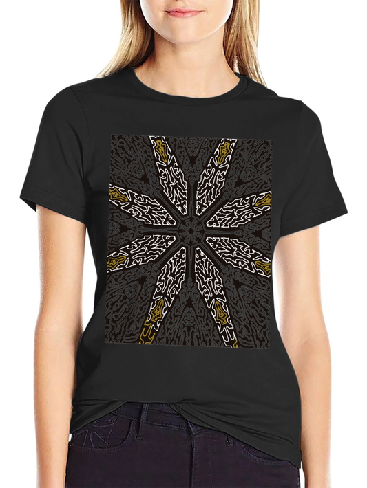 Abstract Starburst Graphic Tee - Black