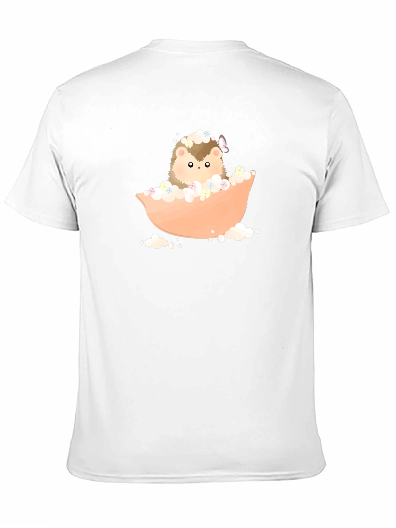 Cute Hedgehog Bath T-Shirt - Black