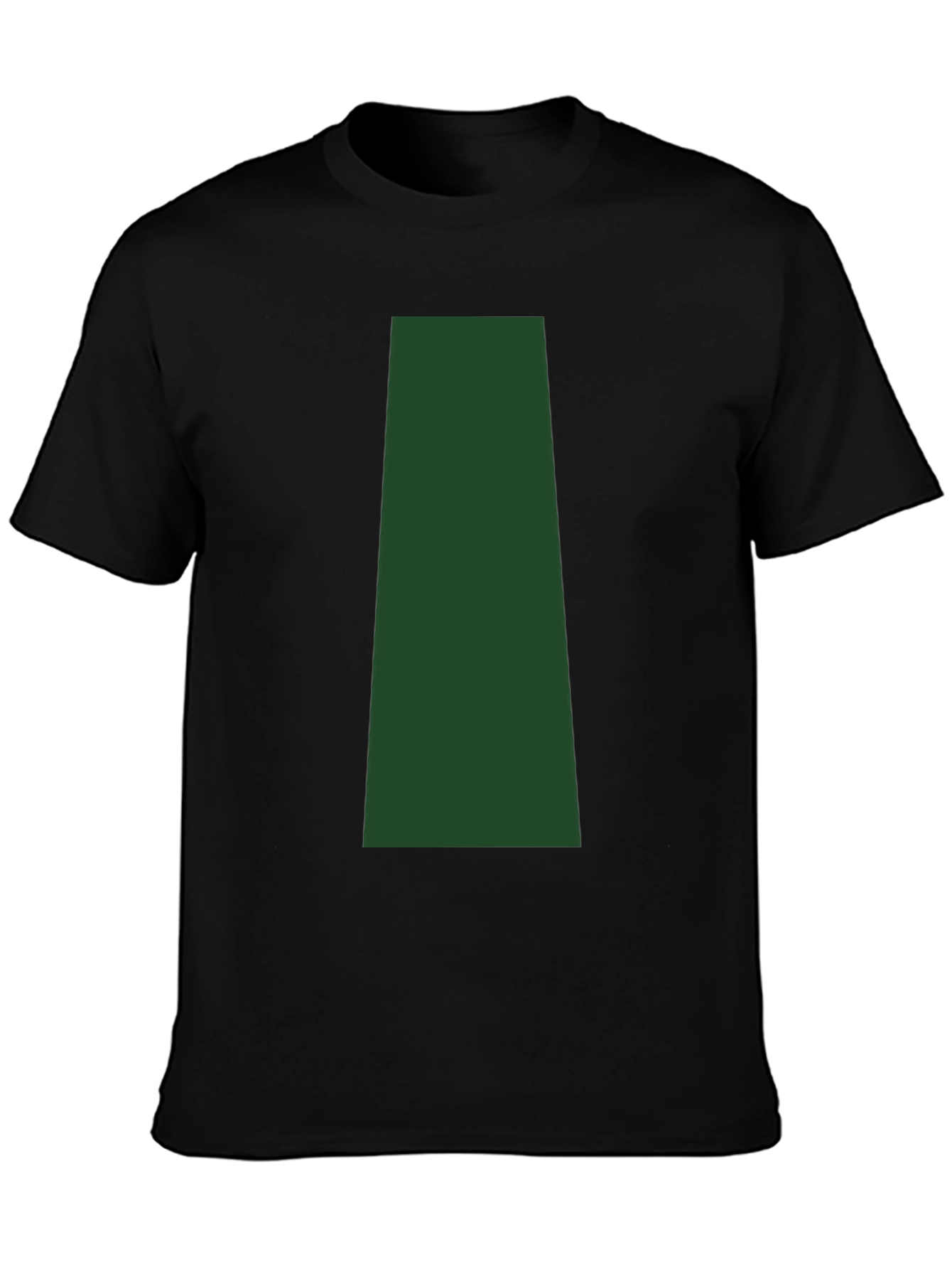 Mens Black T-Shirt with Green Geometric Design