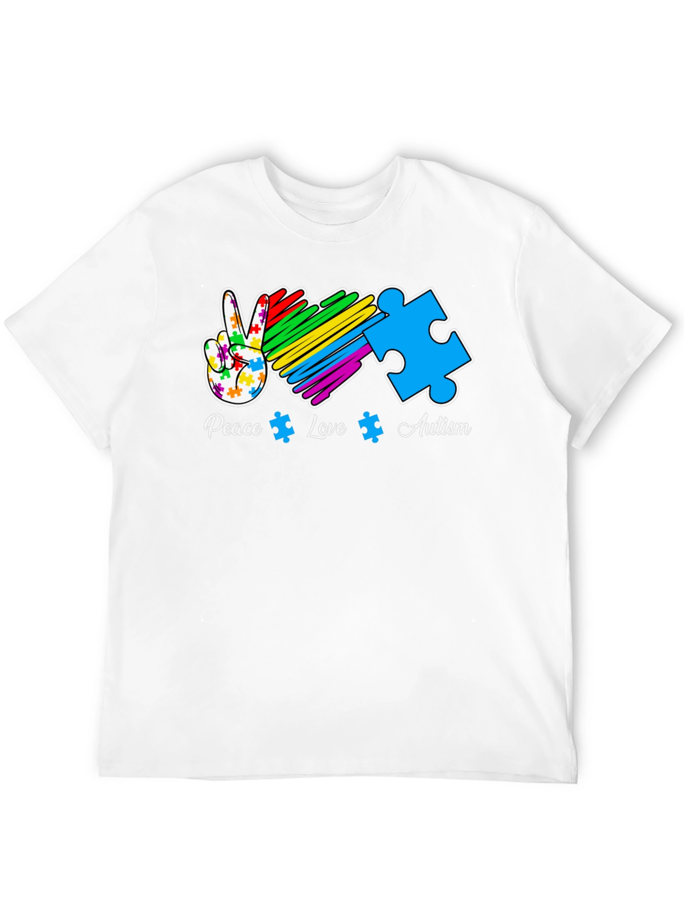 Peace Love Autism Puzzle T-Shirt