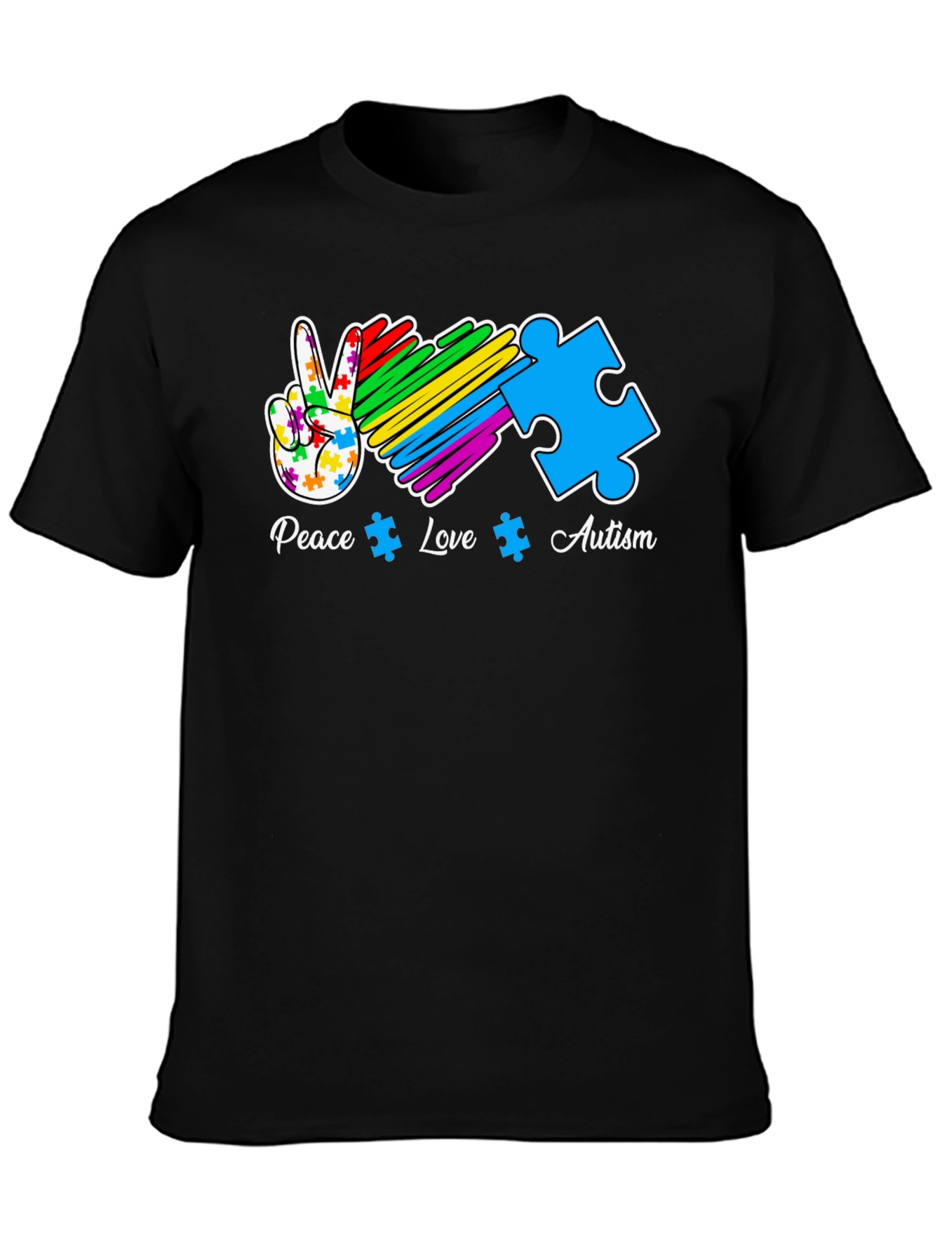 Peace Love Autism Puzzle T-Shirt
