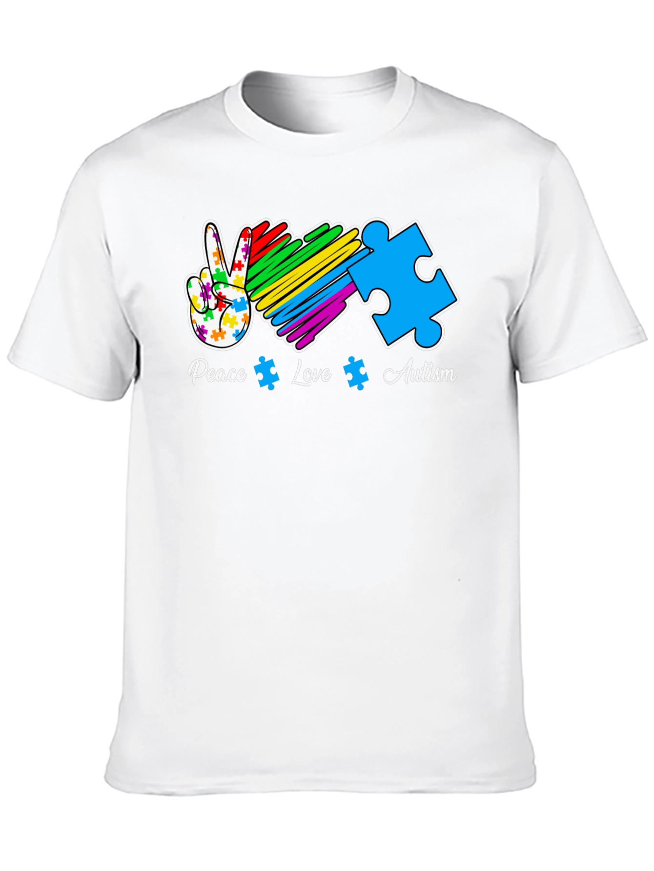 Peace Love Autism Puzzle T-Shirt