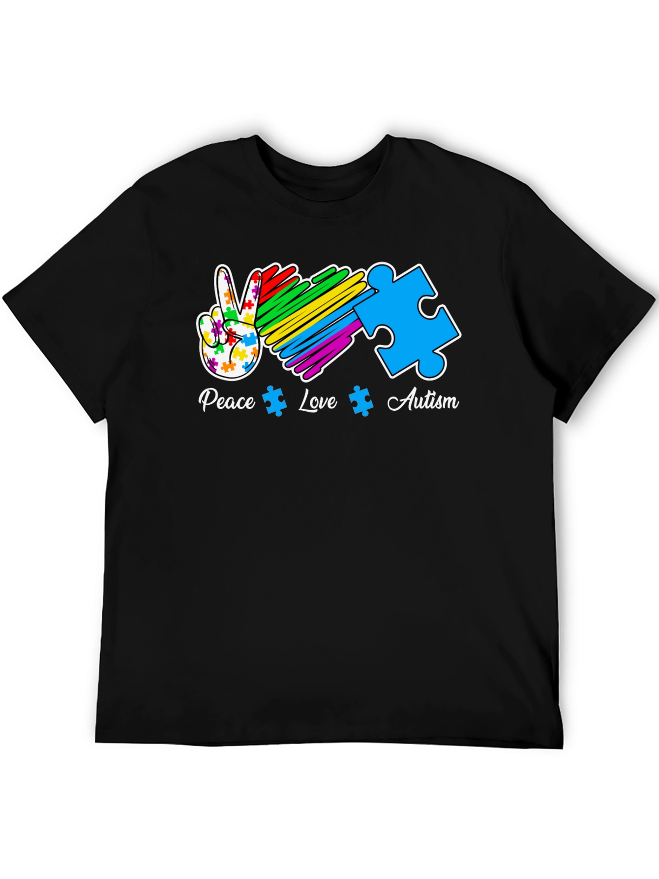 Peace Love Autism Puzzle T-Shirt