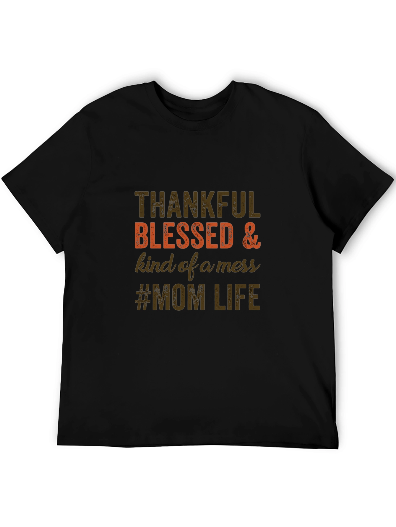 Thankful Blessed Mom Life Tee