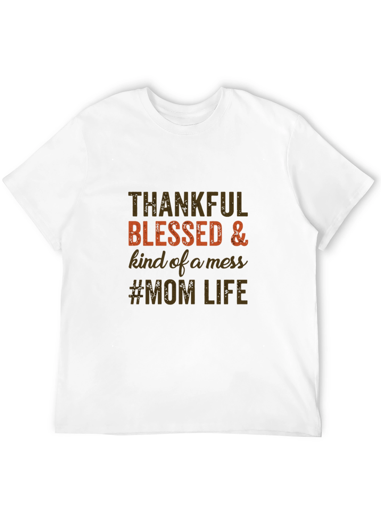 Thankful Blessed Mom Life Tee
