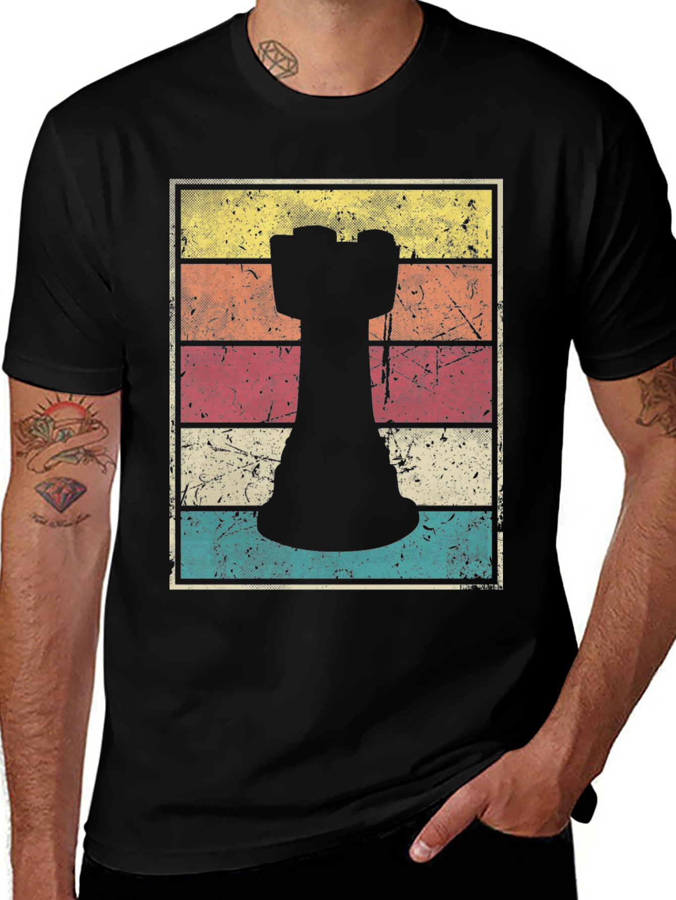 Chess Rook Retro T-Shirt