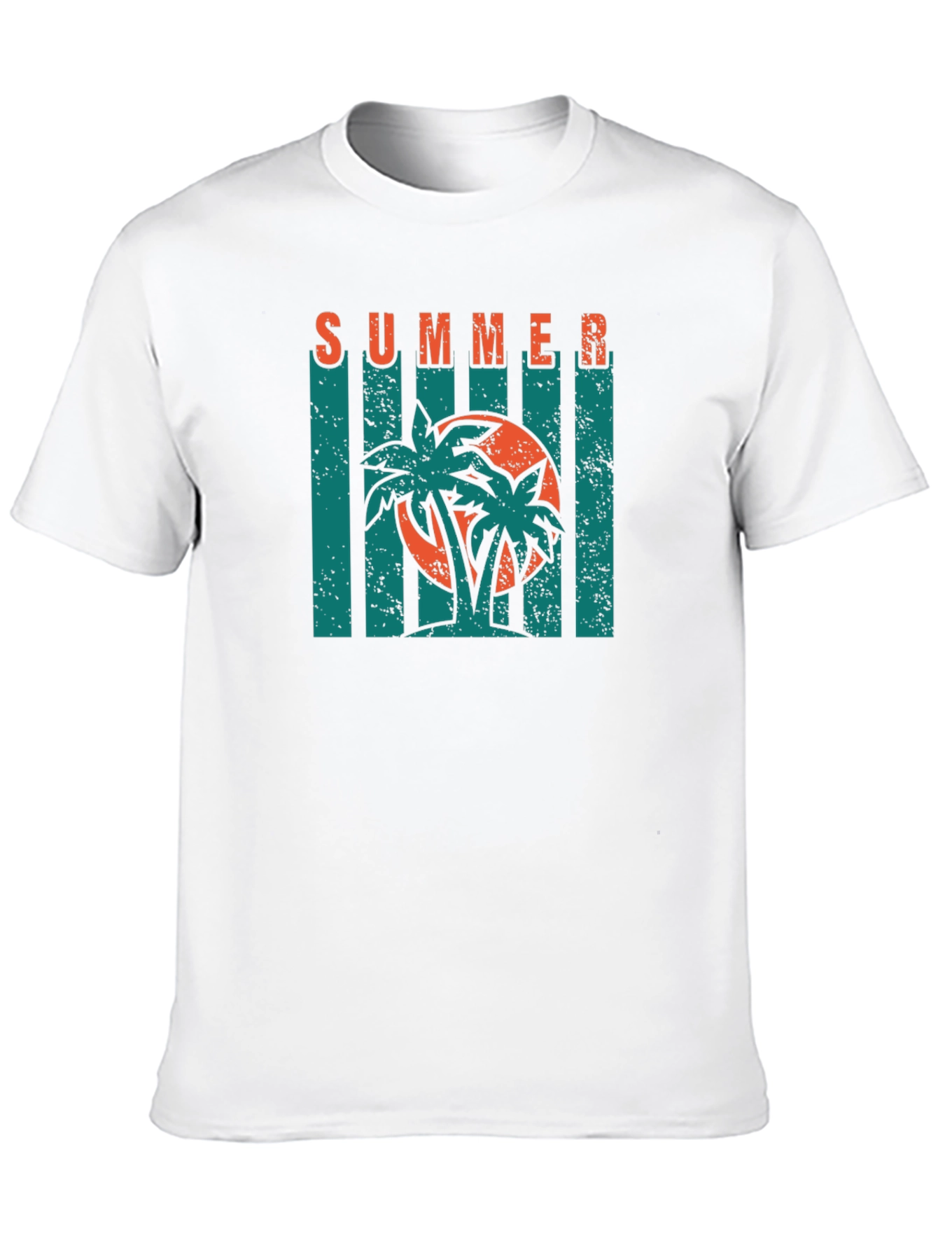 Summer Palm Tree Graphic Print Black T-Shirt