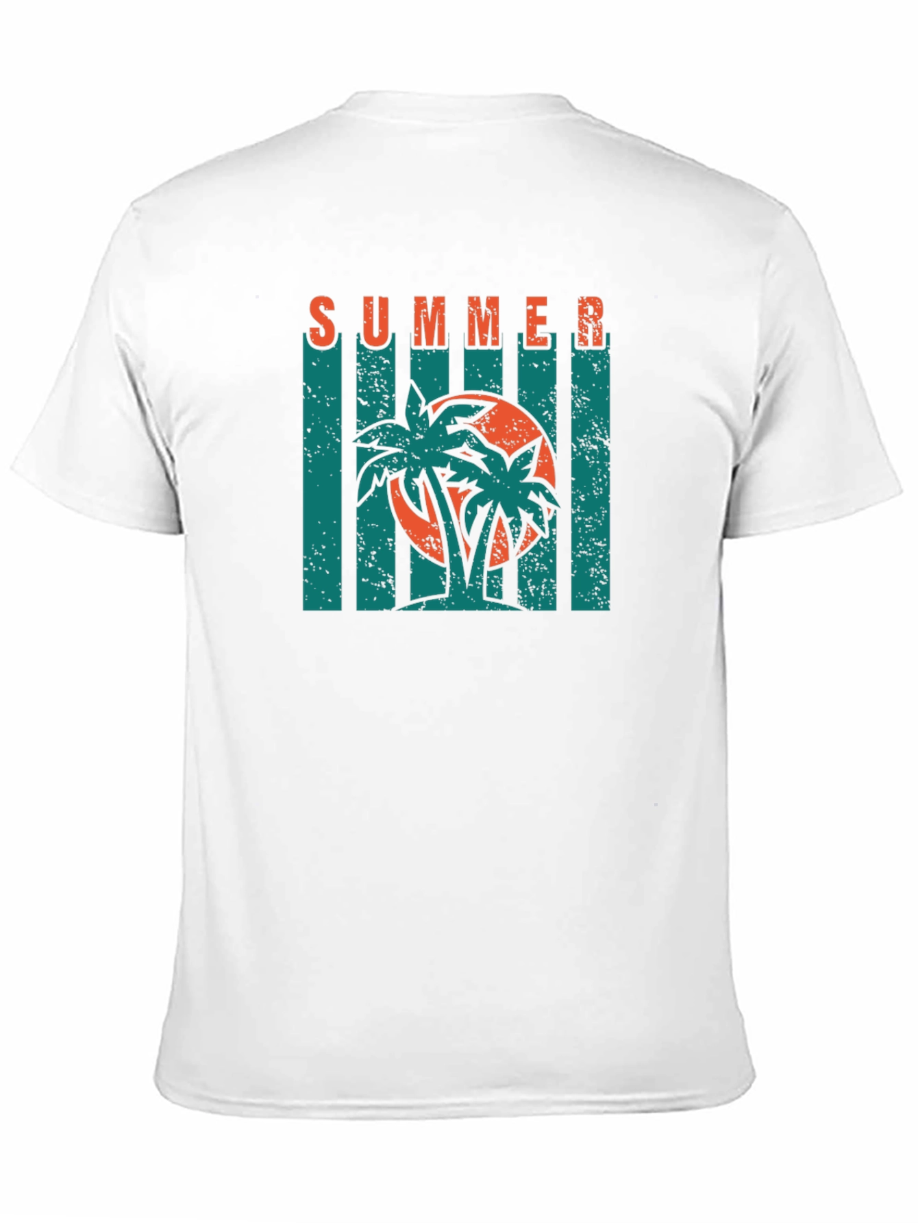 Summer Palm Tree Graphic Print Black T-Shirt