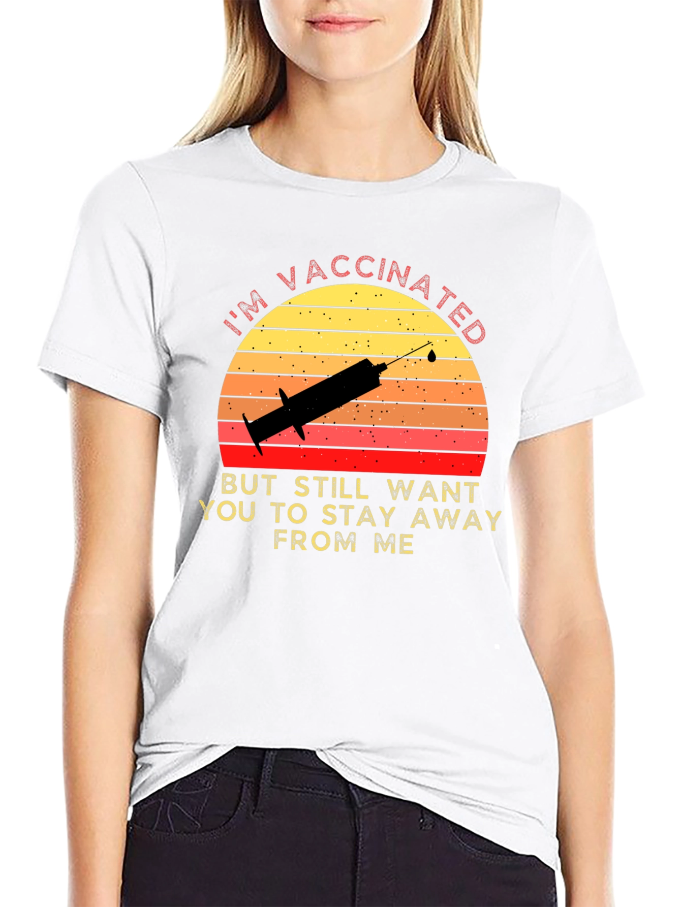 Vaccinated Stay Away T-Shirt Novelty Tee