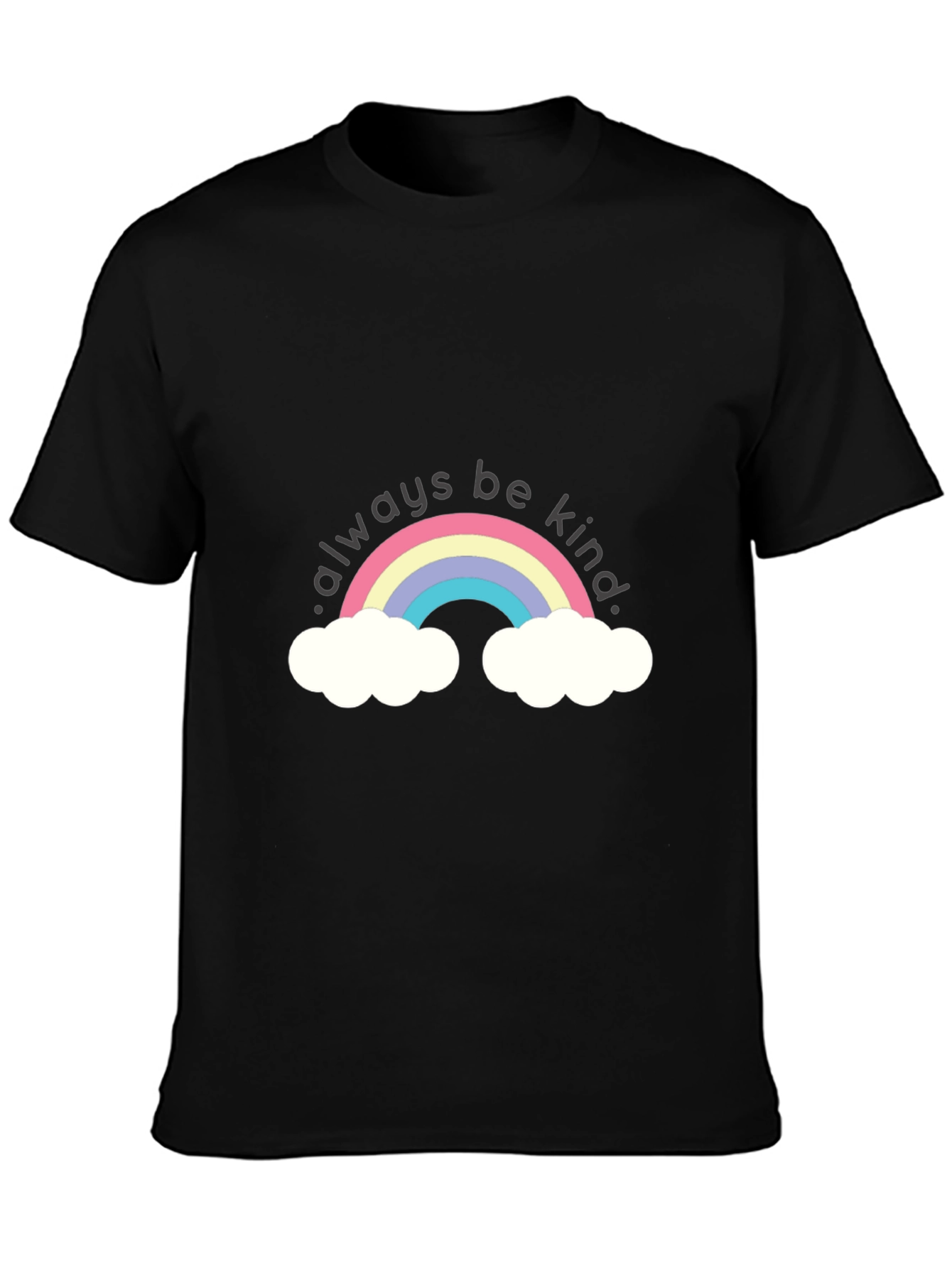 Always Be Kind Rainbow Graphic Tee - Black