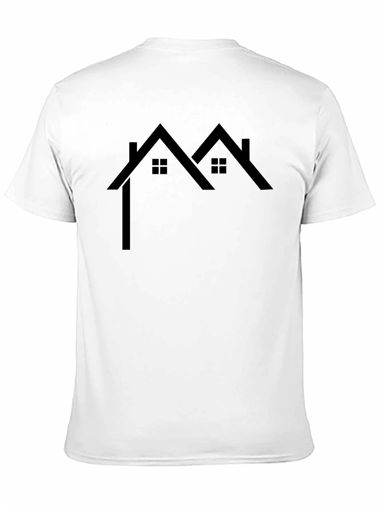 Minimalist Black T-Shirt with House Design