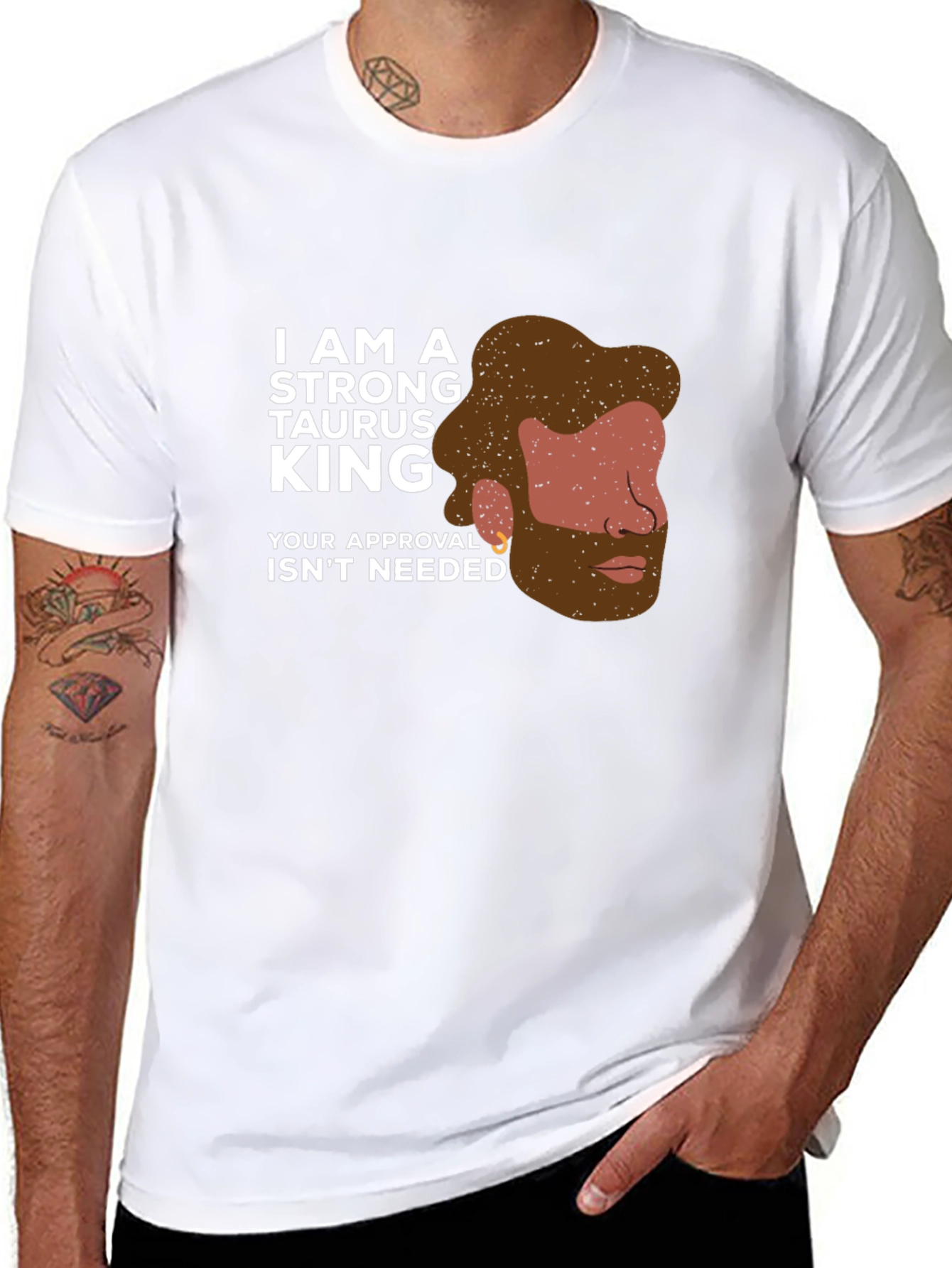 Strong Taurus King Graphic Tee - Zodiac Pride