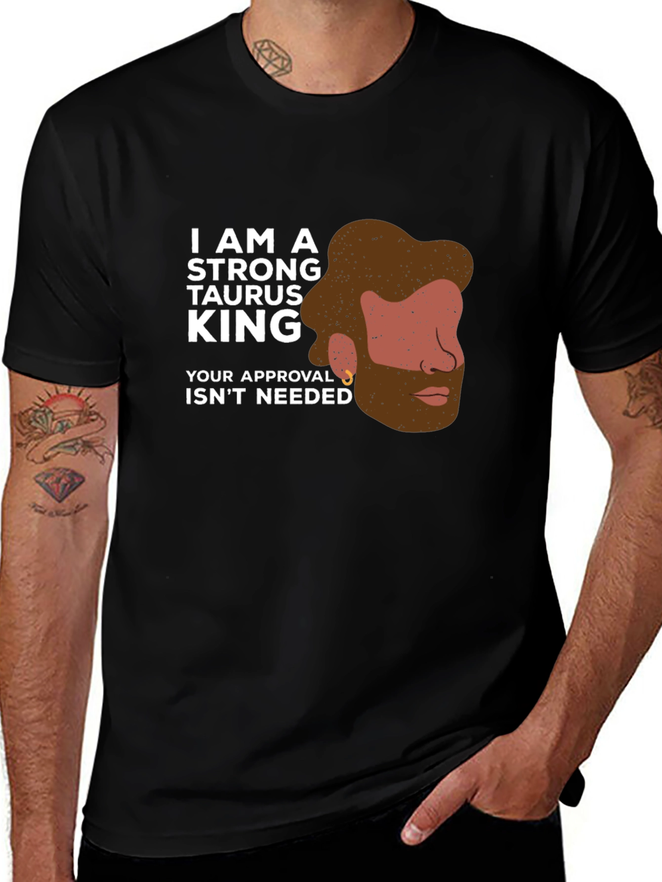 Strong Taurus King Graphic Tee - Zodiac Pride