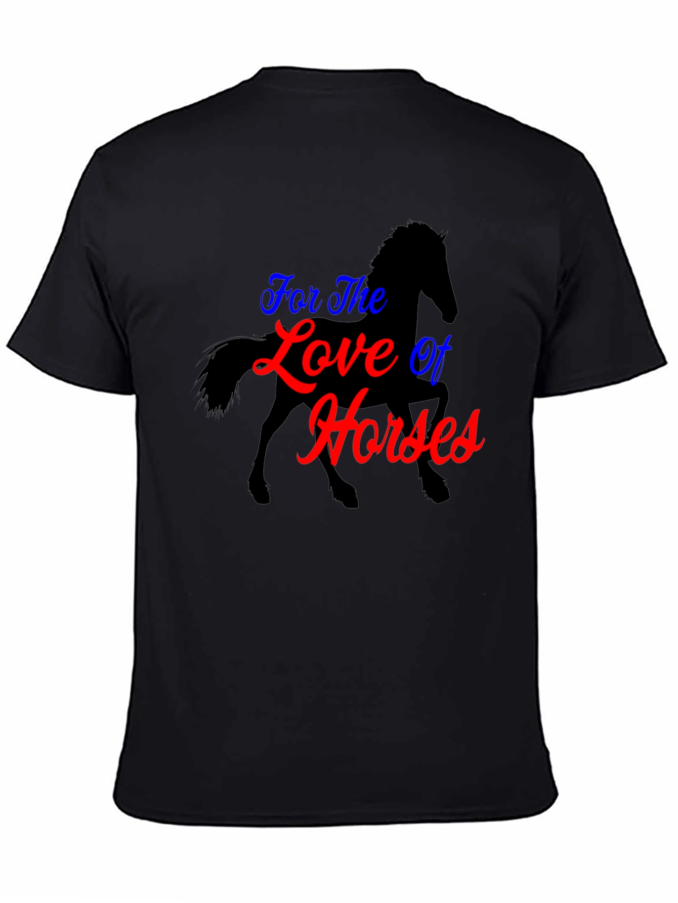 For the Love of Horses Black T-Shirt