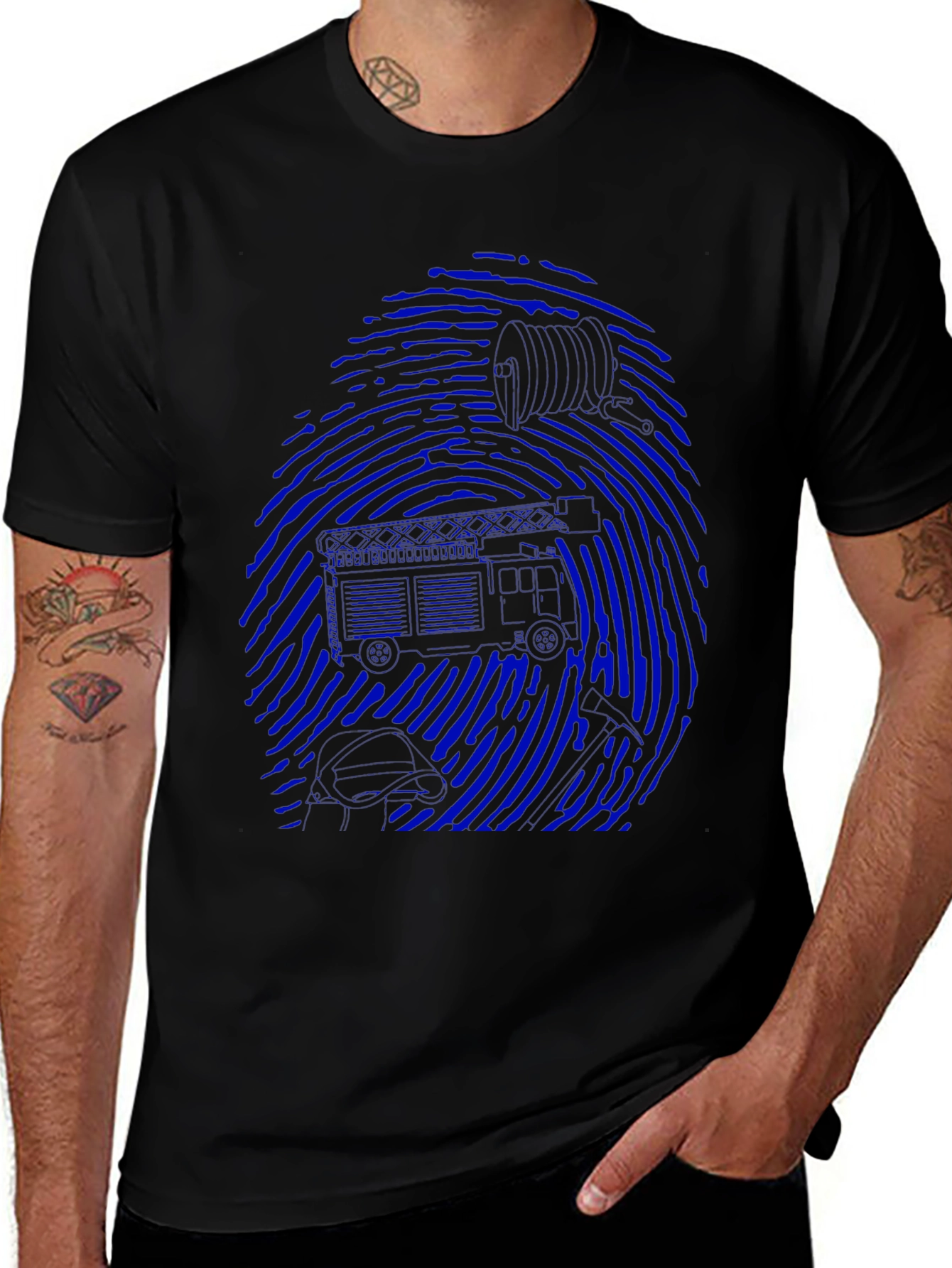 Tech Fingerprint T-Shirt - Black