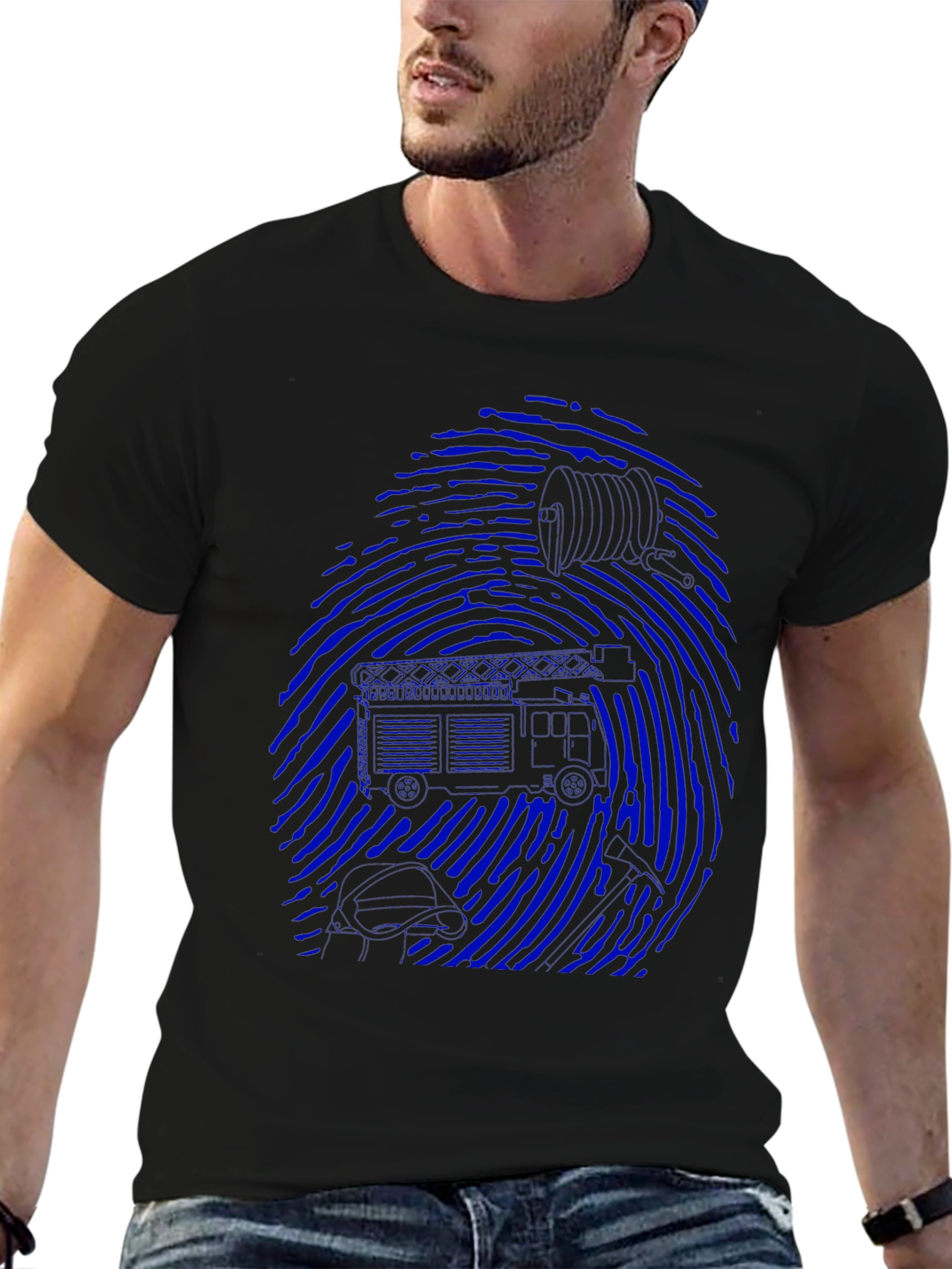 Tech Fingerprint T-Shirt - Black