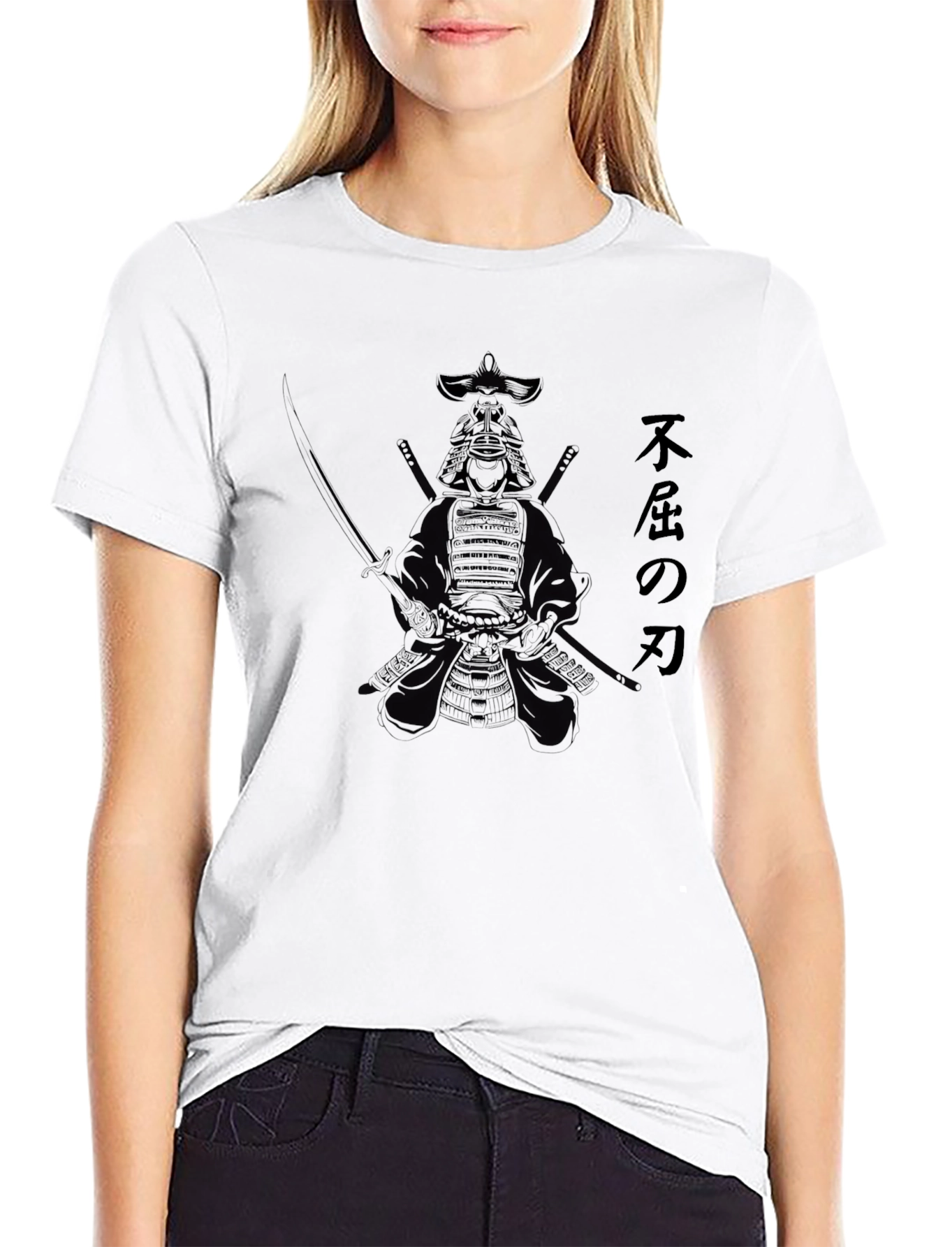 Samurai Graphic T-Shirt - Black Cotton Blend