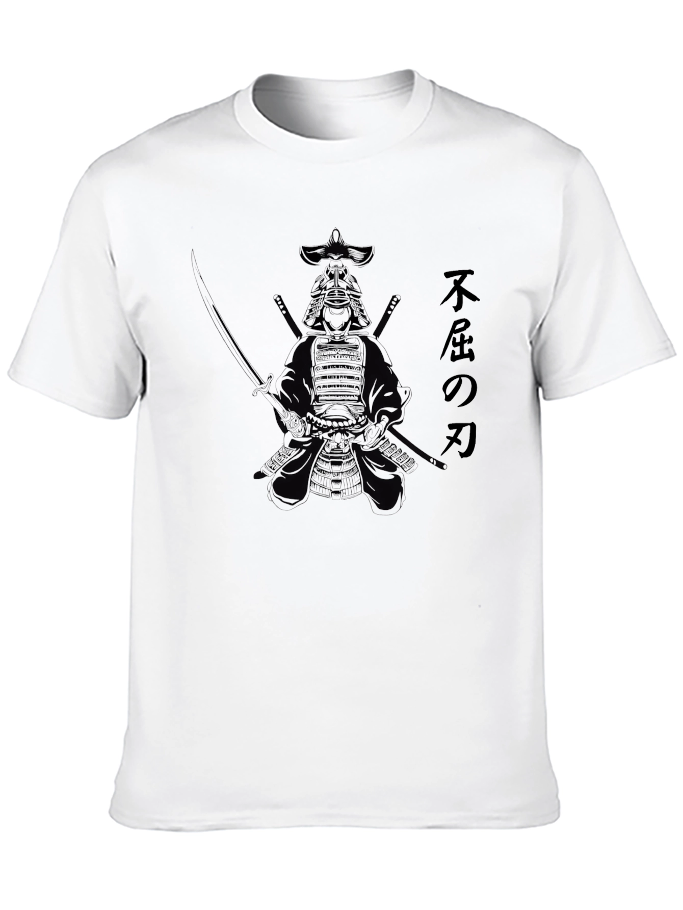 Samurai Graphic T-Shirt - Black Cotton Blend