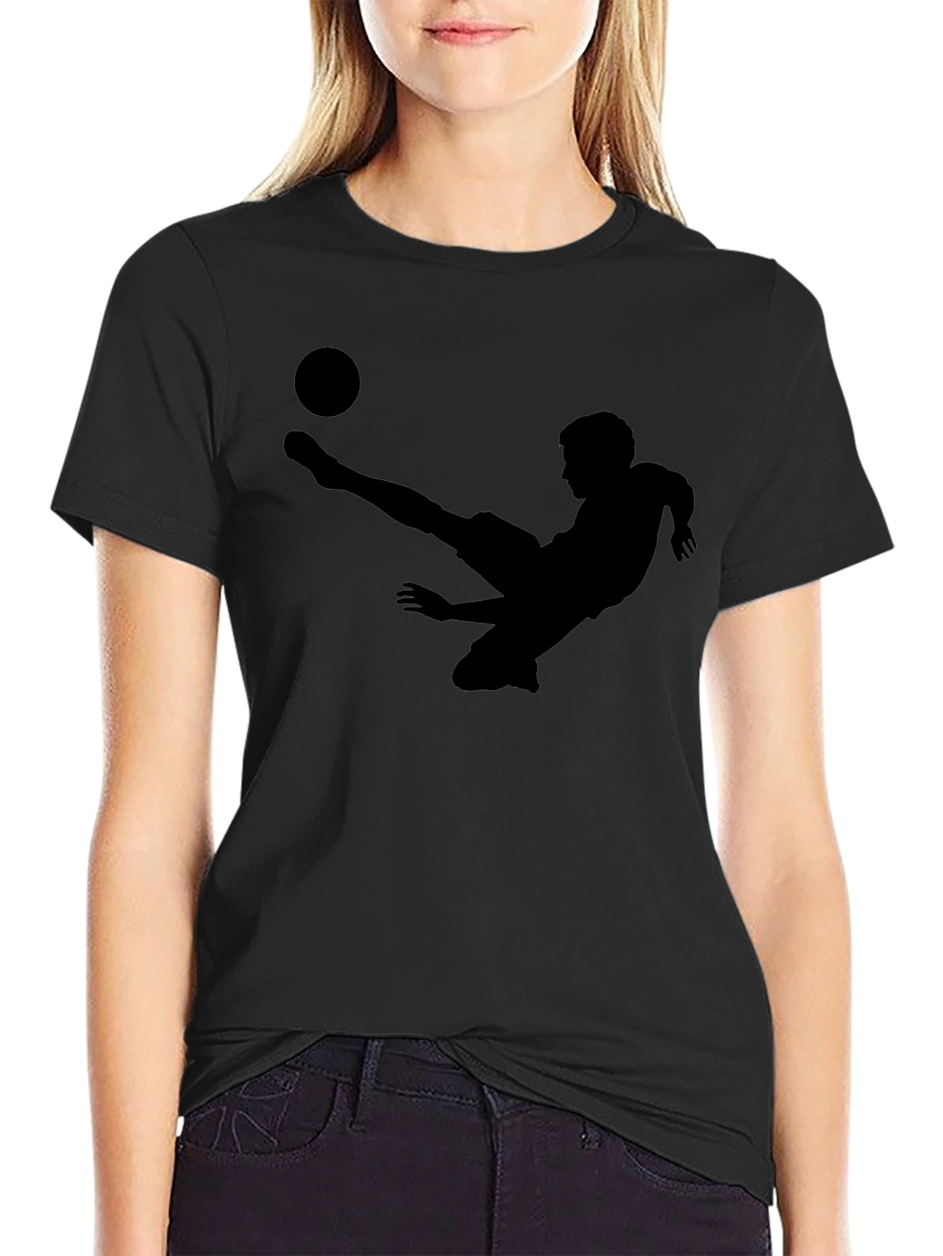 Soccer Player Silhouette Graphic T-Shirt