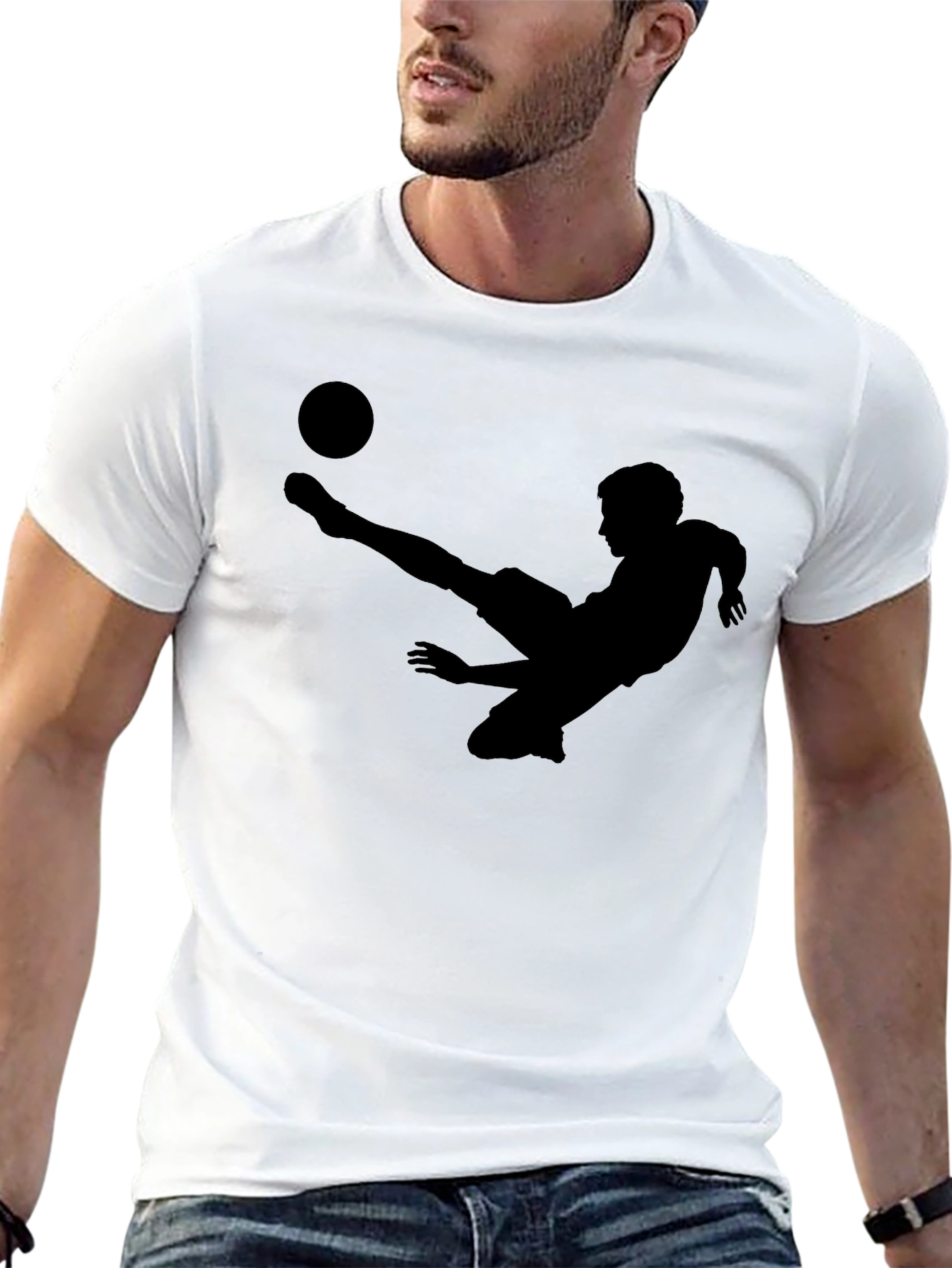 Soccer Player Silhouette Graphic T-Shirt