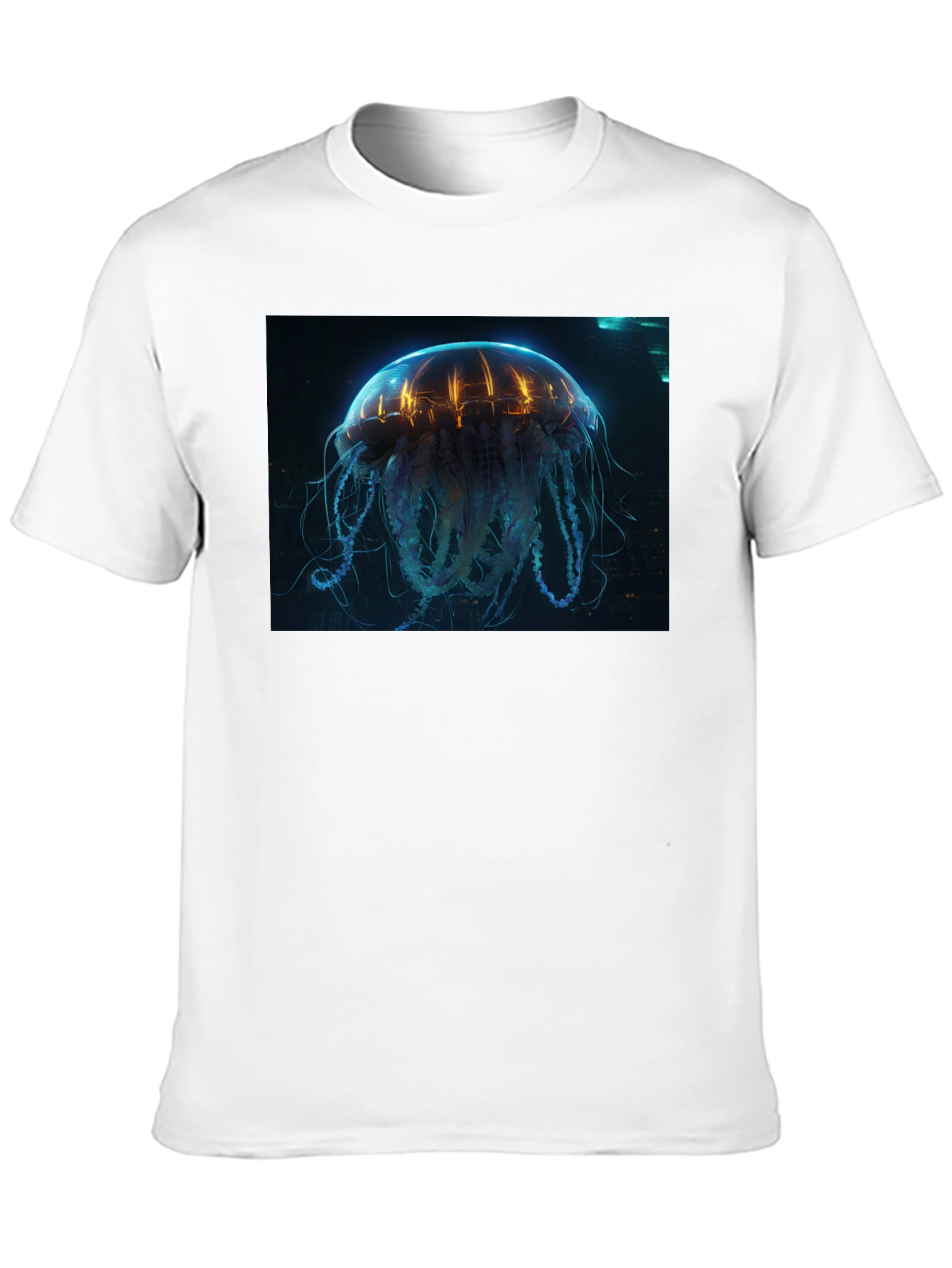 Cyberpunk Jellyfish Graphic Tee - Sci-Fi Style Shirt