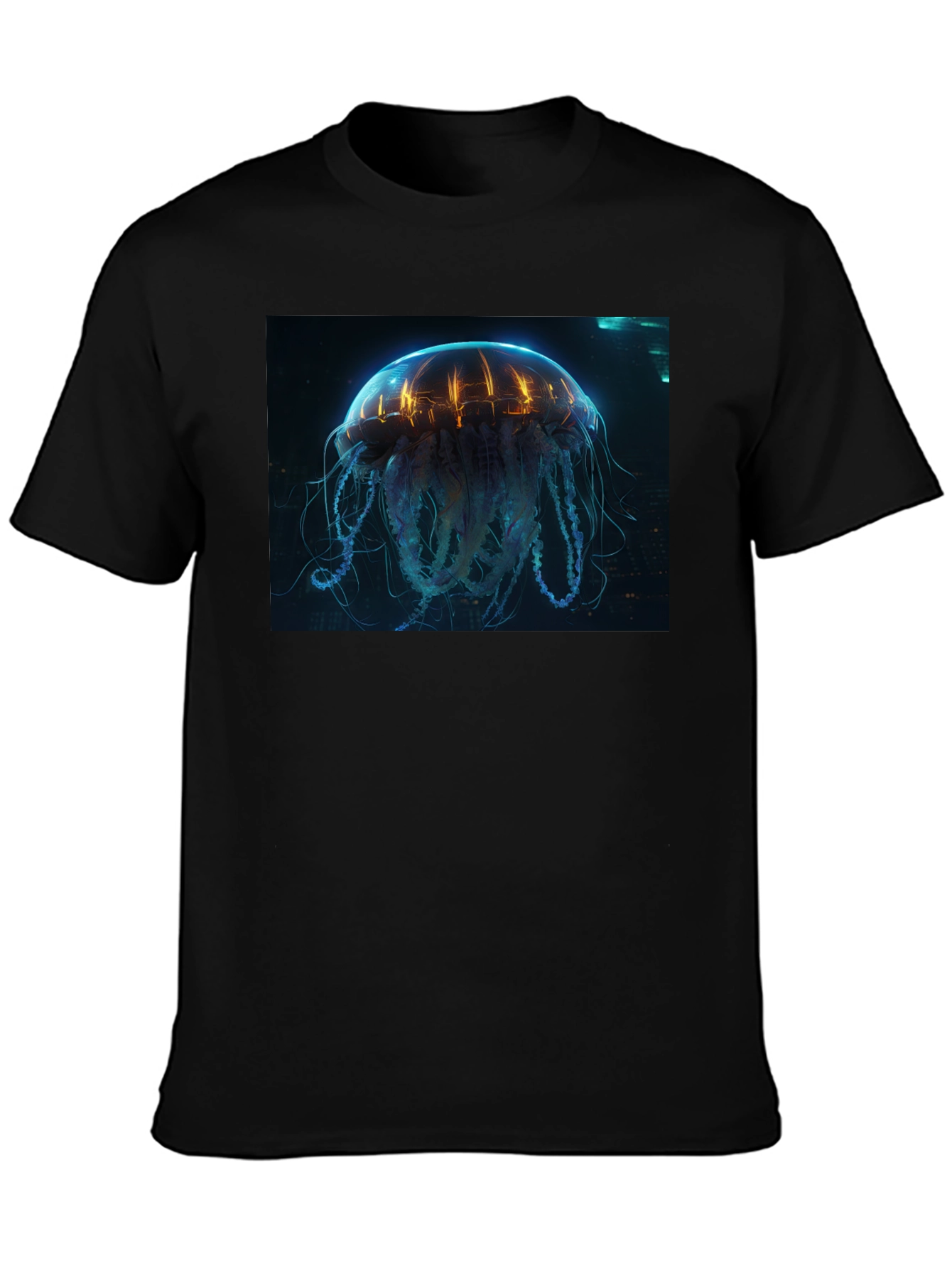Cyberpunk Jellyfish Graphic Tee - Sci-Fi Style Shirt