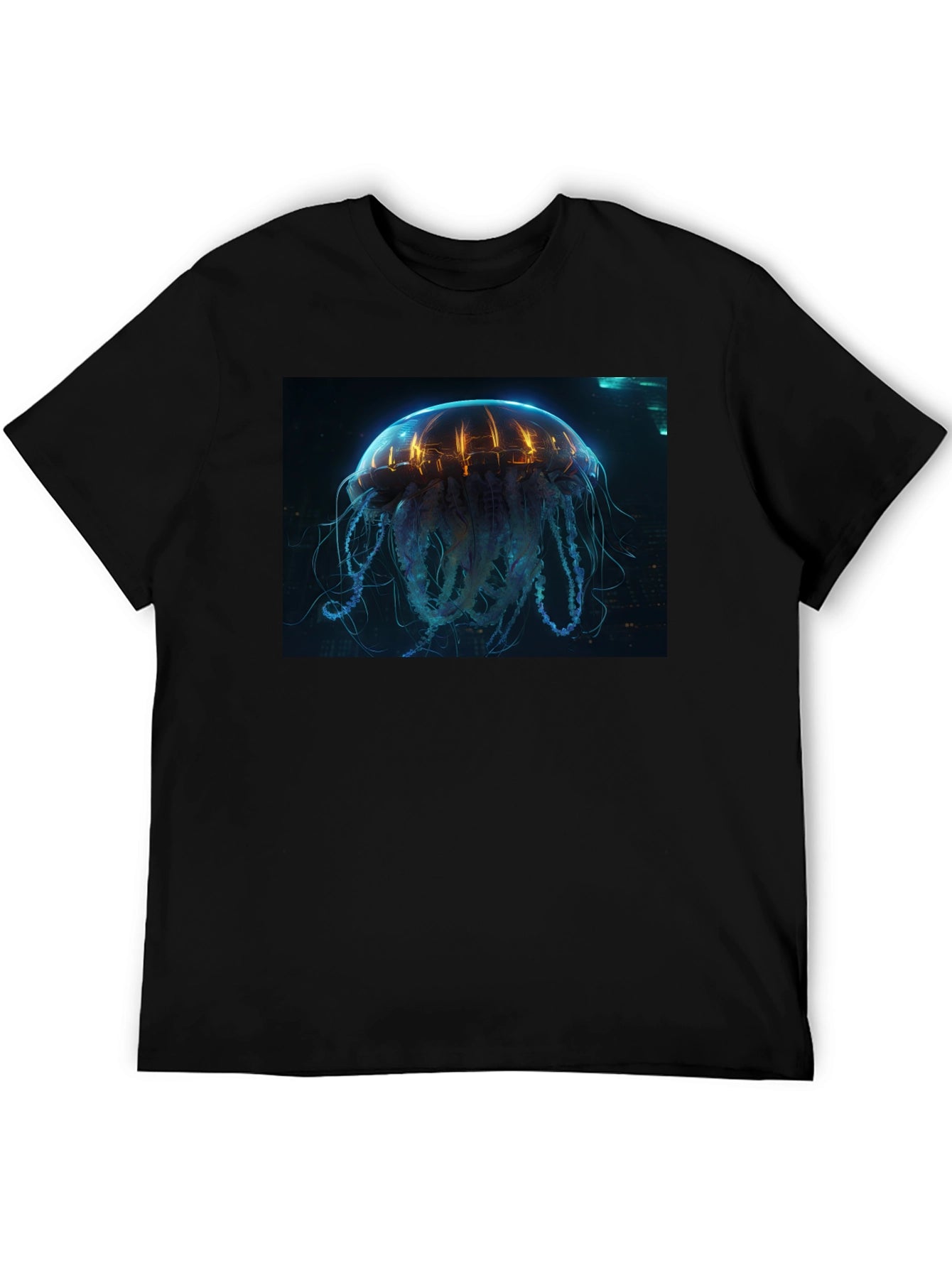 Cyberpunk Jellyfish Graphic Tee - Sci-Fi Style Shirt