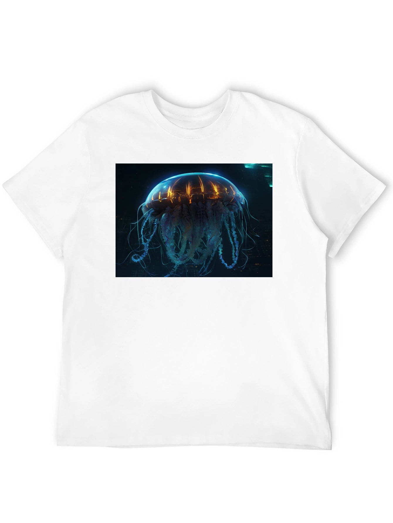 Cyberpunk Jellyfish Graphic Tee - Sci-Fi Style Shirt