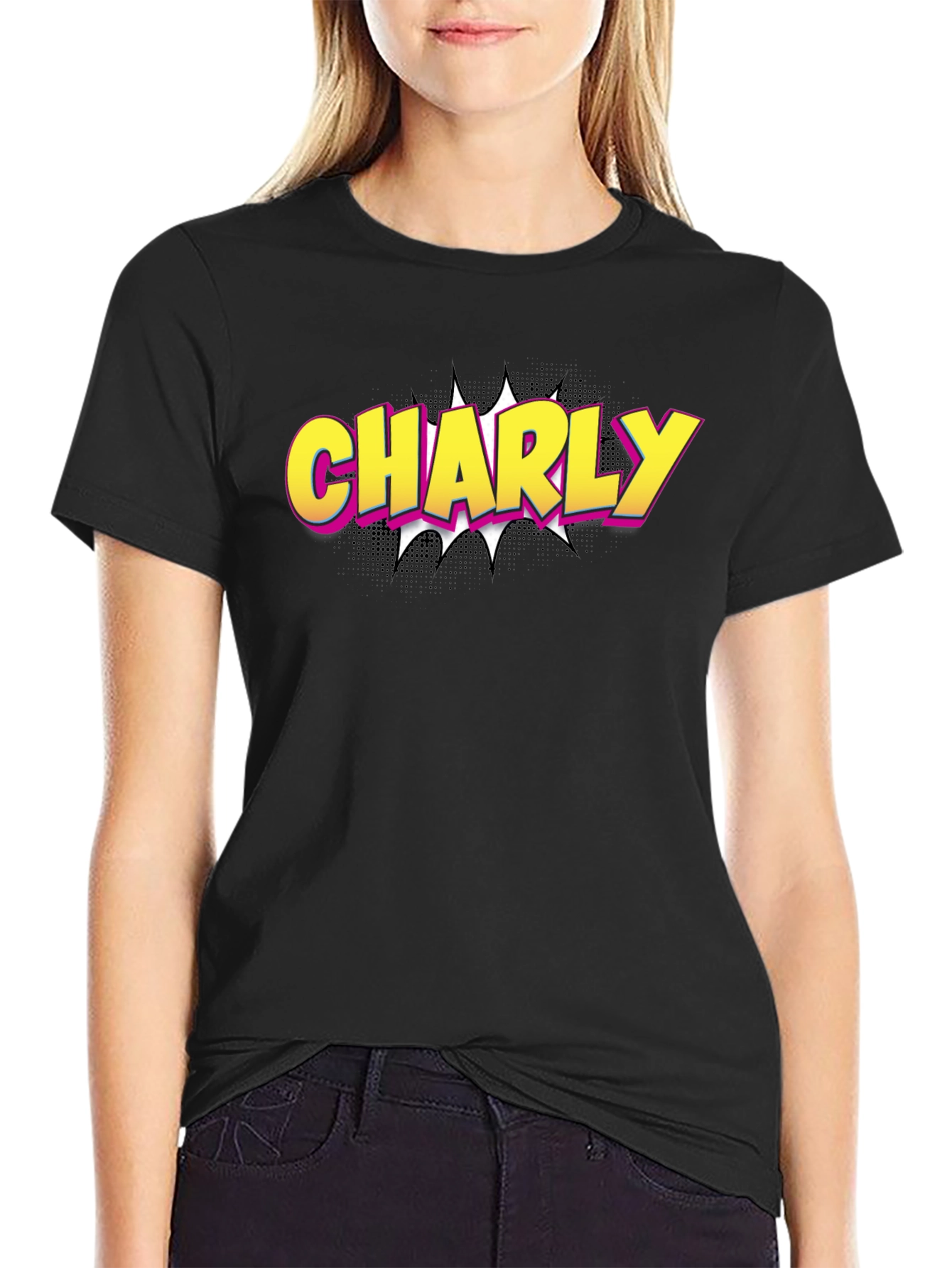 Charly Graphic Print Black T-Shirt