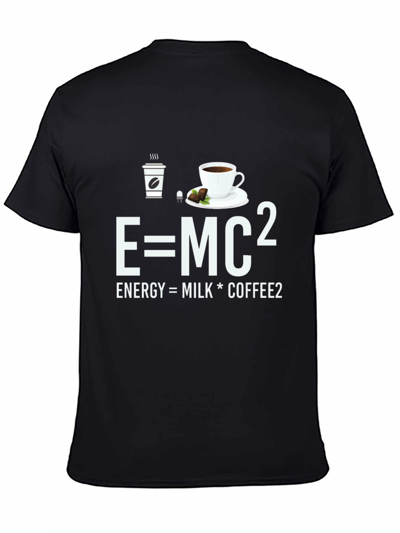 E=MC² Coffee T-Shirt - Energy Milk Coffee Pun Tee