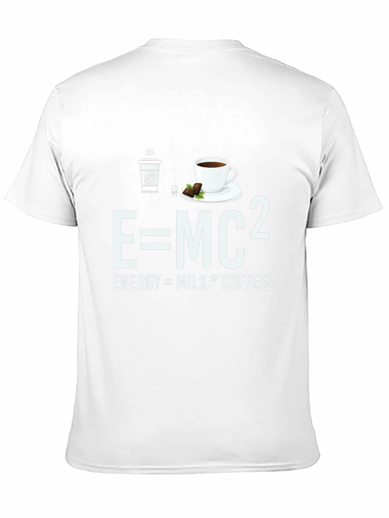 E=MC² Coffee T-Shirt - Energy Milk Coffee Pun Tee
