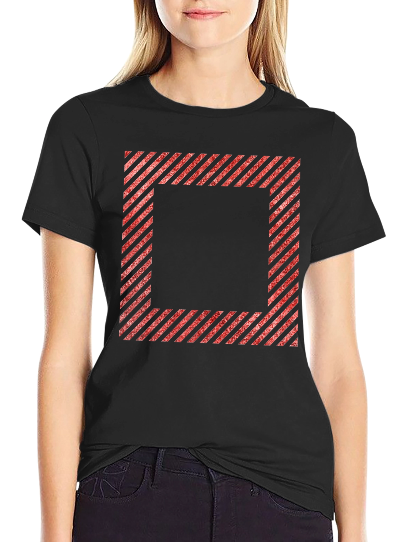 Striped Square Graphic Tee
