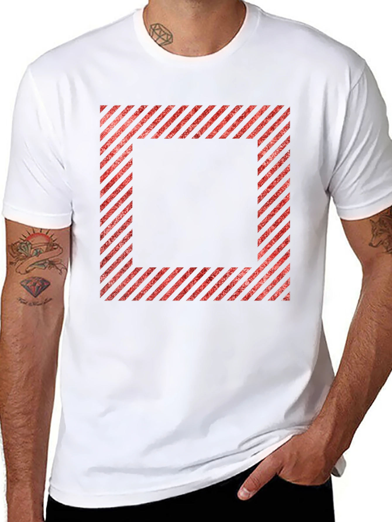 Striped Square Graphic Tee