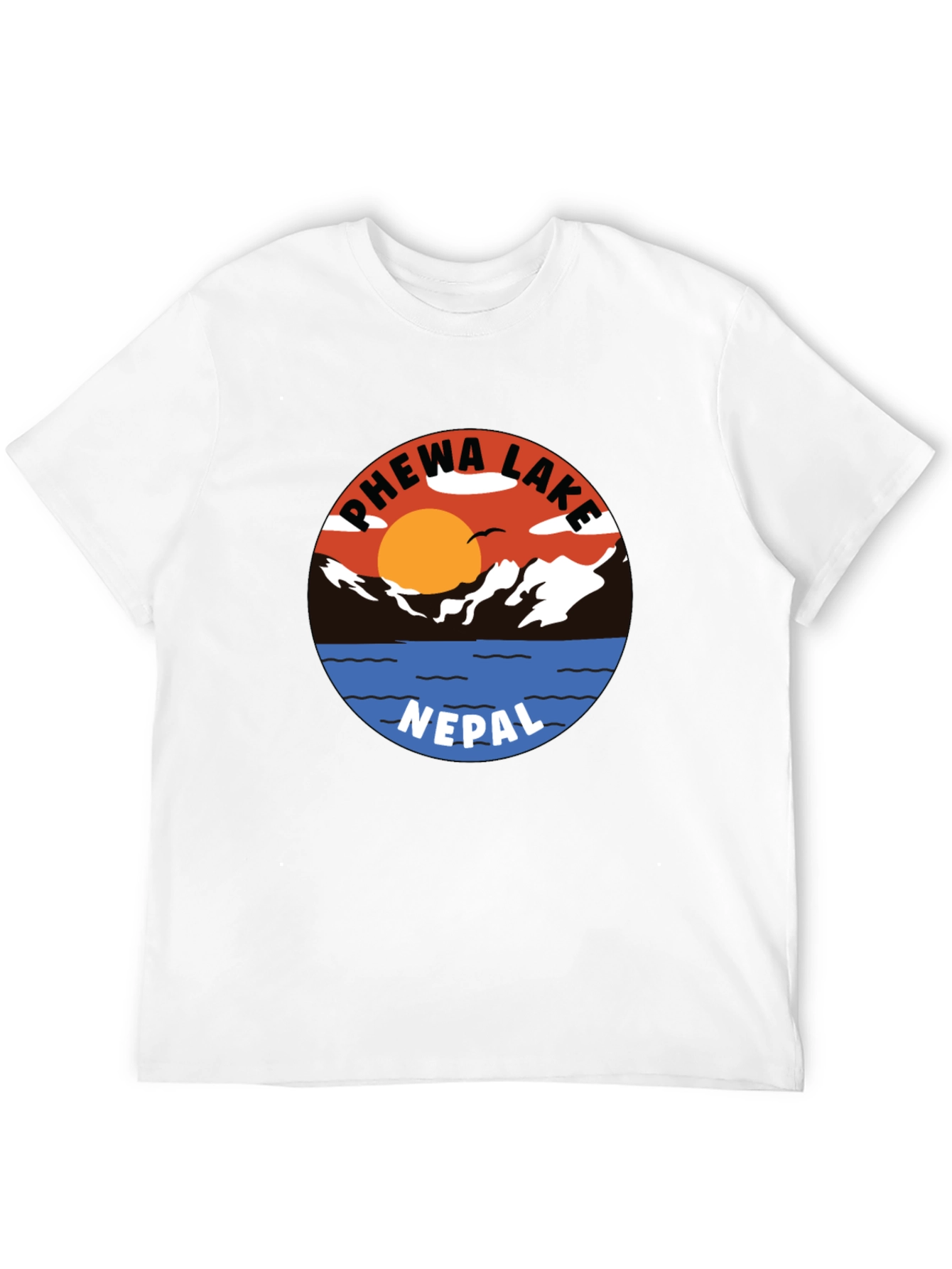 Phewa Lake Nepal Graphic Tee - Nature Lovers T-Shirt